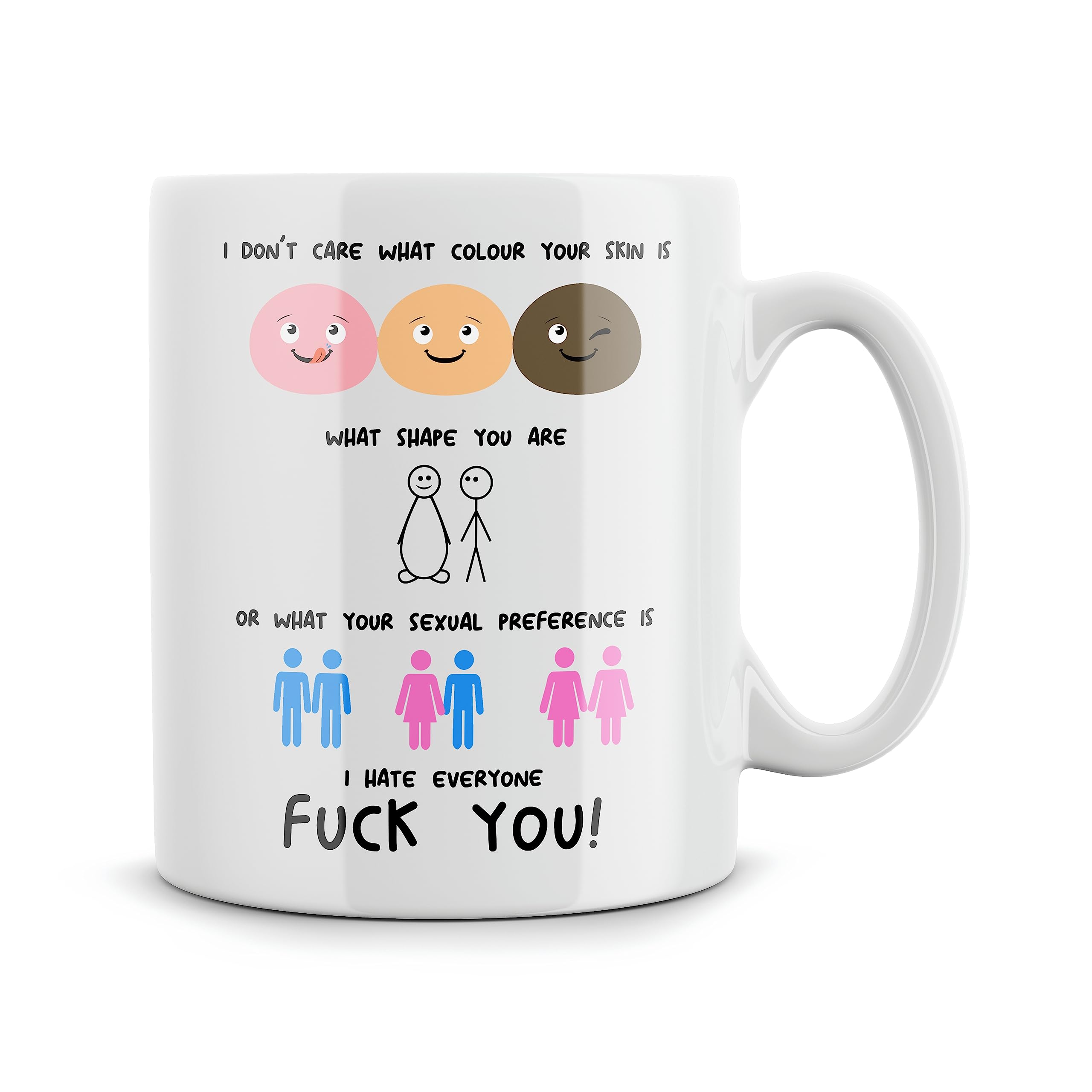 Rib ticklerz - Funny Mugs I Don't Care Novelty Gifts I Hate Everyone Best Friend Joke Present Work Office Colleague Boyfriend Husband Secret Santa Gifts - MG336