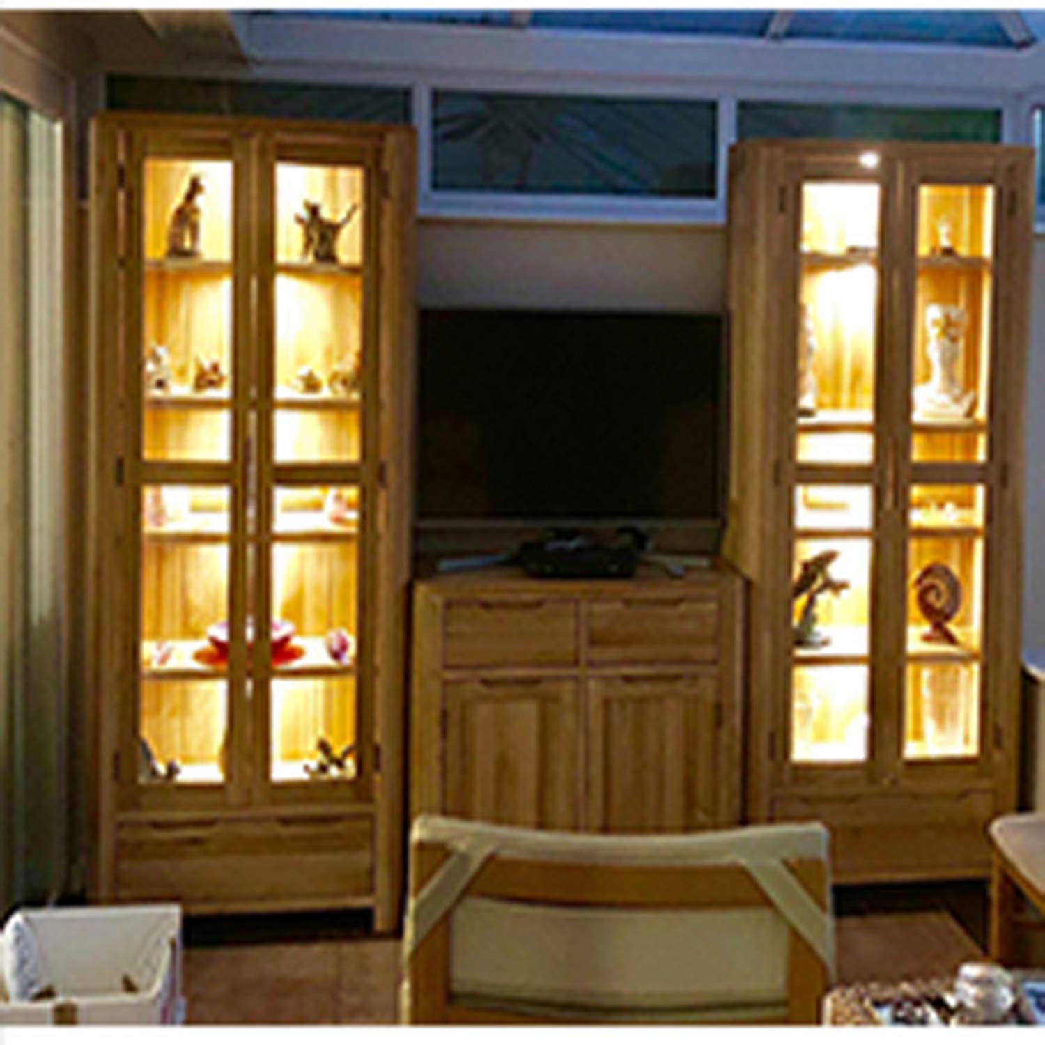 AIBOO LED Lámpara LED Debajo del Gabinete para Cocina, Iluminación Empotrada Ultradelgada Redonda para Armario, Mostrador, Estante, 6paquetes de luces LED para escaparate 12V 12W(Blanco Caliente2700K)