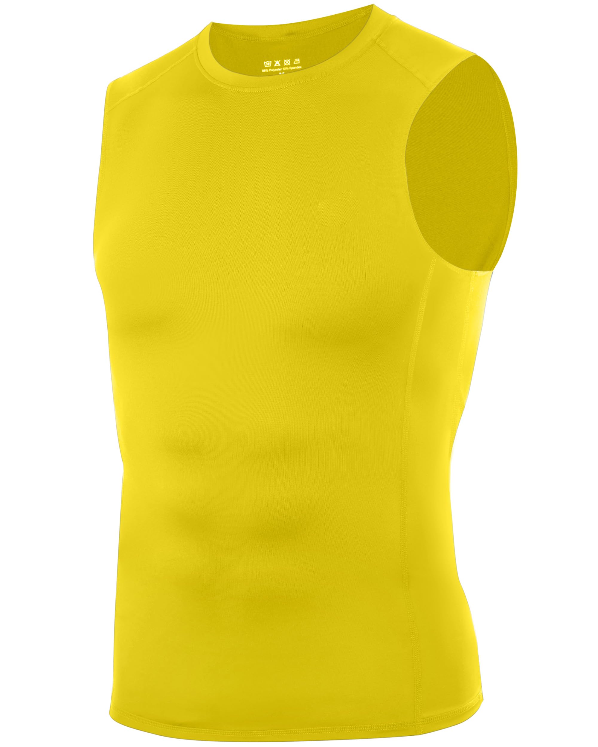WISMBOX Herren Kompressionsshirt ärmellos, atmungsaktives Sport Tank Top und Muskelshirt, Baselayer für Fitness und Fußball