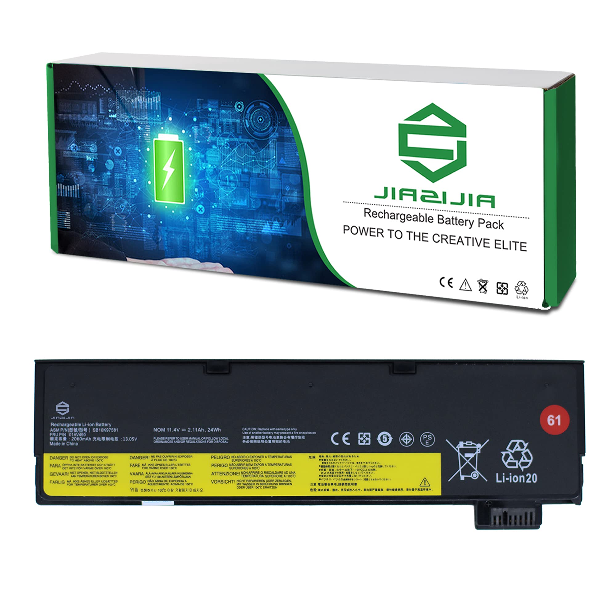 JIAZIJIA 01AV490 Laptop Battery Replacement for Lenovo ThinkPad T470 T570 T480 T580 A475 A485 P51S P