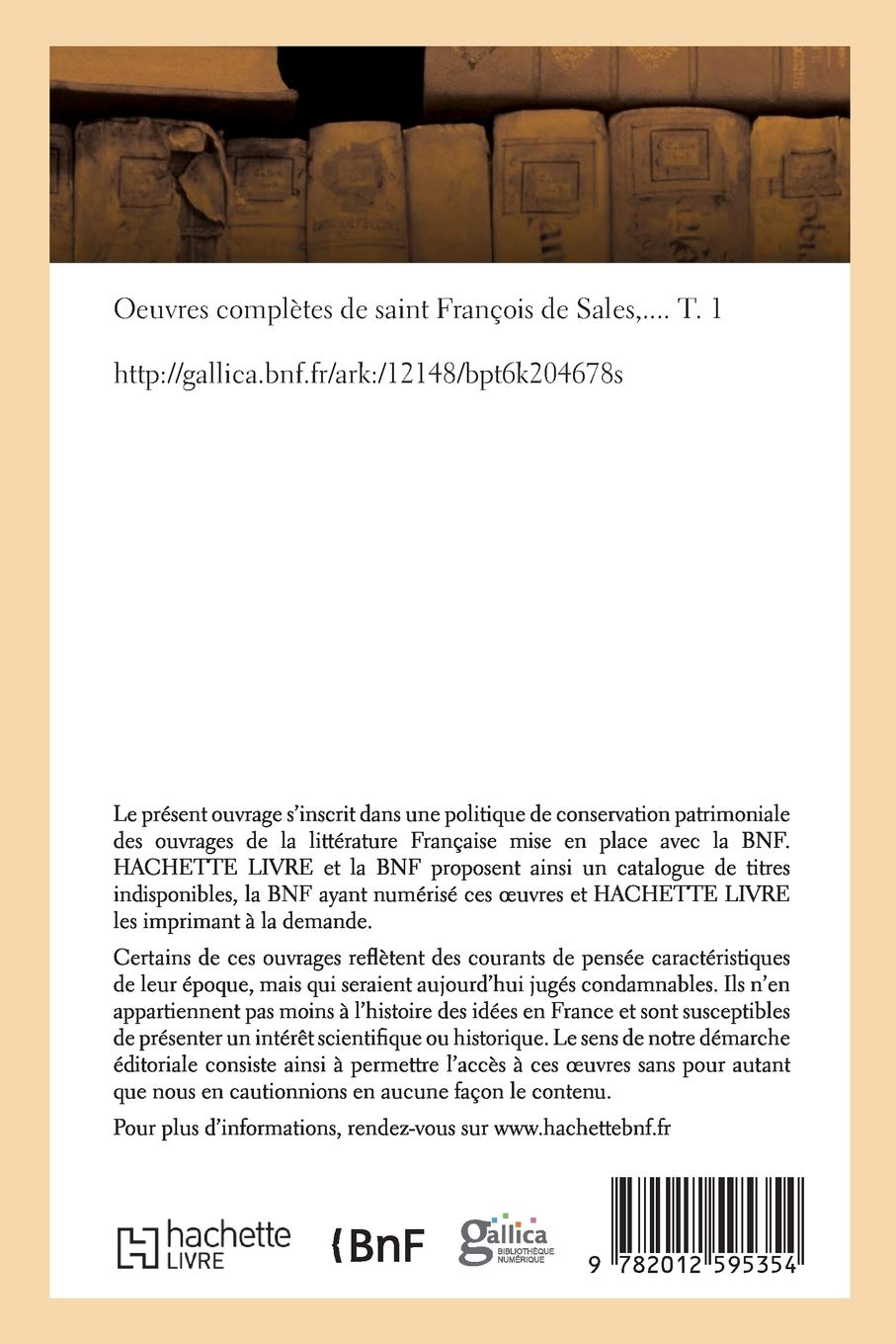 Oeuvres complètes de saint François de Sales. Tome 1 (Éd.1836)