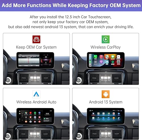 Miniatura 3 de Road Top 12.3 "Android 13 pantalla táctil estéreo del coche con Apple Carplay para Mercedes Benz A CLA GLA G Clase 2013-2015 año con NTG4.5/4.7,
