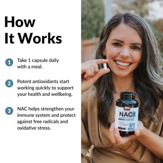 Force Factor NAC 600 mg, N-Acetyl Cysteine for Liver Health, Immune Support & Antioxidant Production, Clinically Studied Dose, 200 Servings