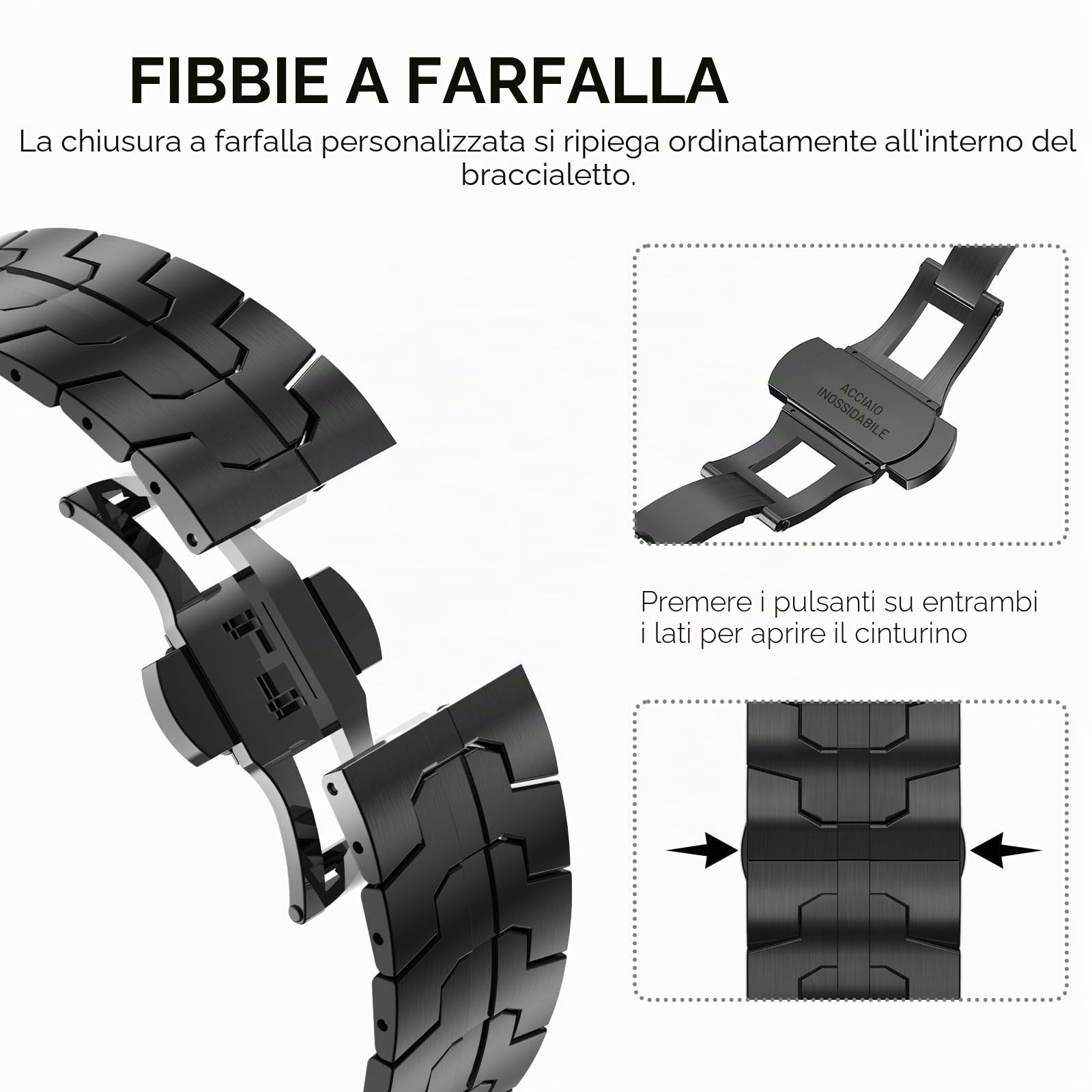 NewWays Cinturino in titanio a 2 gradi compatibile con Samsung Galaxy Watch 8 Classic 46 mm/Watch 8 44 mm 40 mm