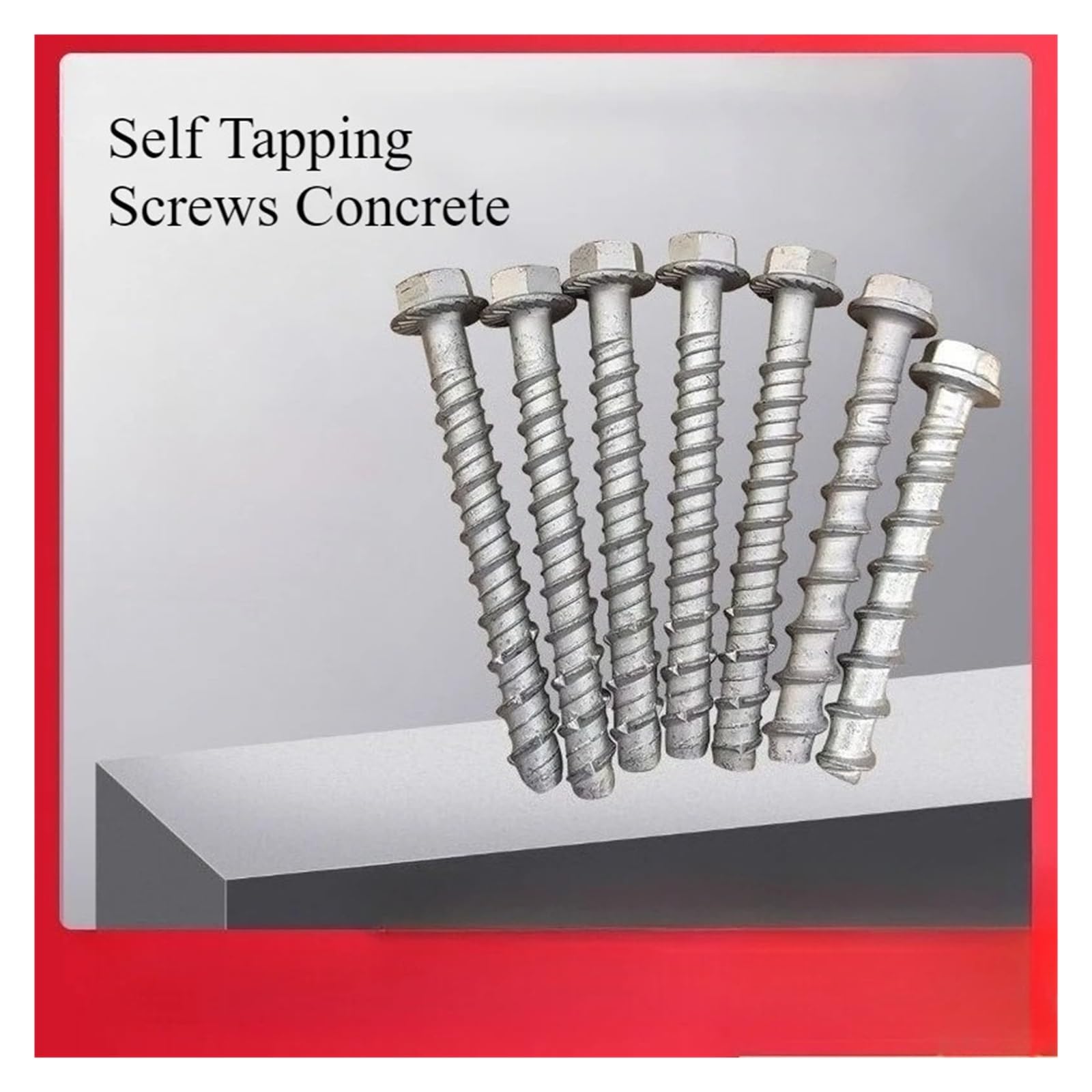 M6 M12 M14 sechseckige selbstschneidende Ankerstange, selbstschneidende Betonzementschraube, Spreiznagel(2PCS M14x100)