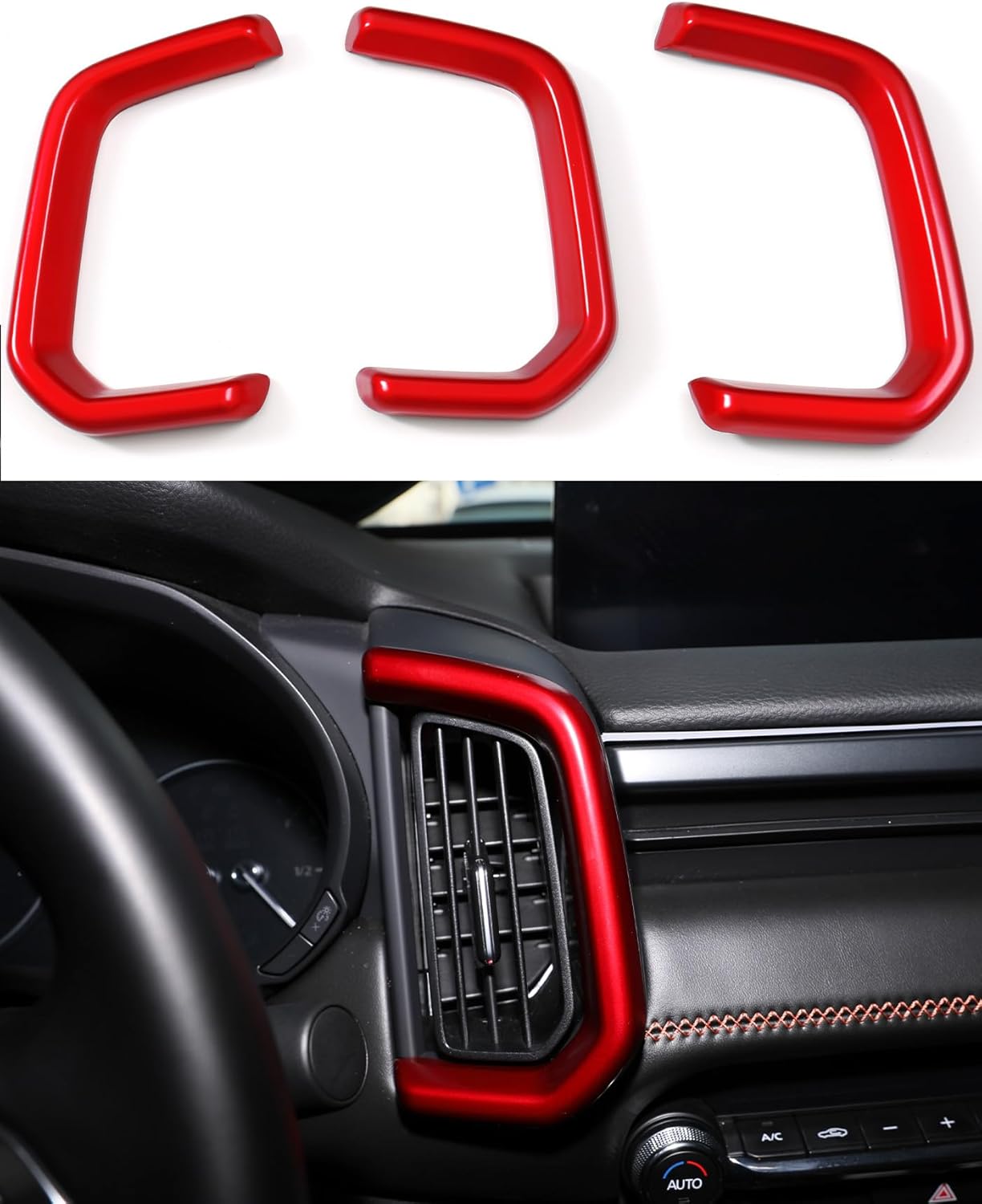 for Mazda CX50 Hybrid and CX 50 2023 2024 2025 Central Control Air Conditioning Outlet Cover, Red Interior Trims Cover Accessories for 2024 2023 Mazda CX-50 CX 50