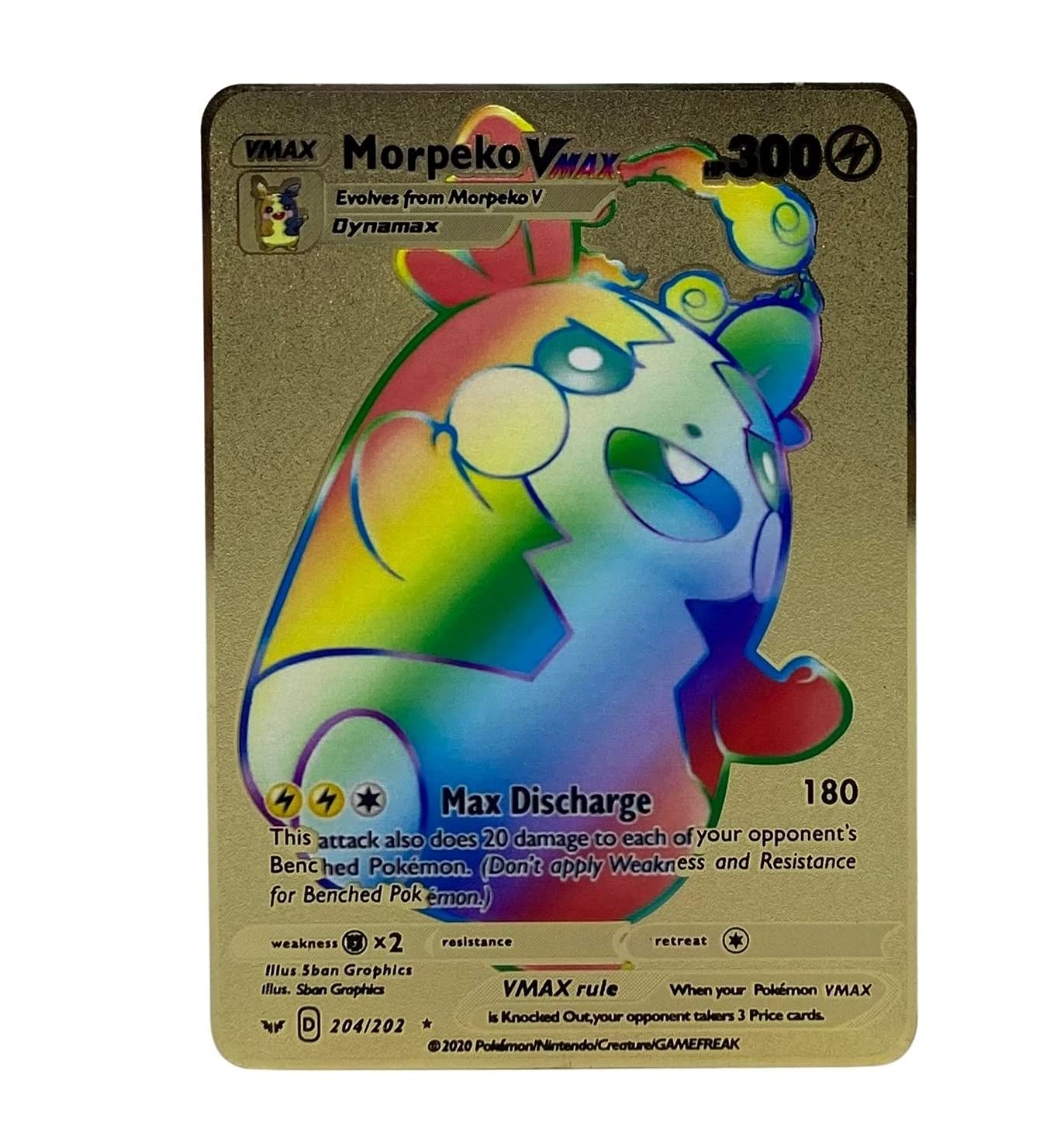 Amazon.com: Morpeko VMAX Discharge (Custom Gold Metal Card), Gold, Black :  Everything Else
