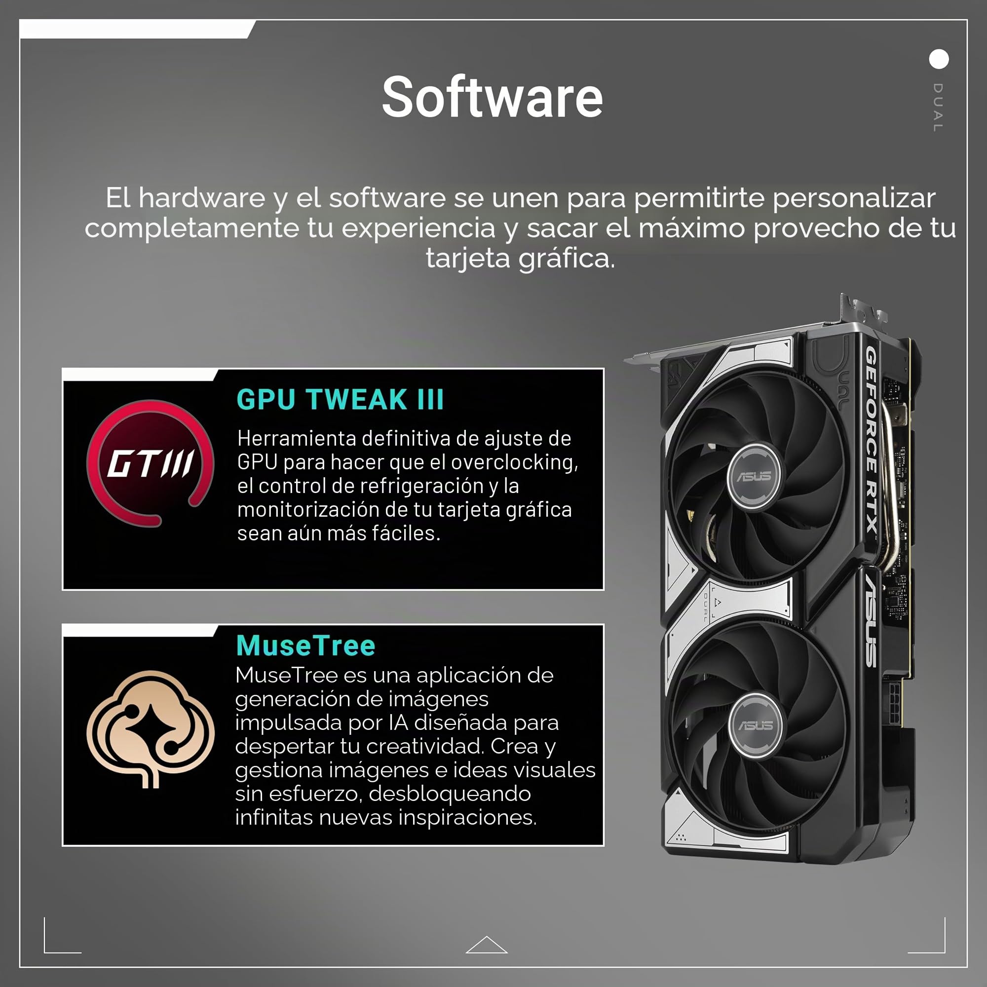 ASUS Dual GeForce RTX™ 5060 Ti 16GB GDDR7 OC Edition (PCIe 5.0, 16GB GDDR7, DLSS 4, HDMI 2.1b, DisplayPort 2.1b, diseño de Ranura de 2.5, Ventilador de tecnología axial, tecnología de 0dB y más)