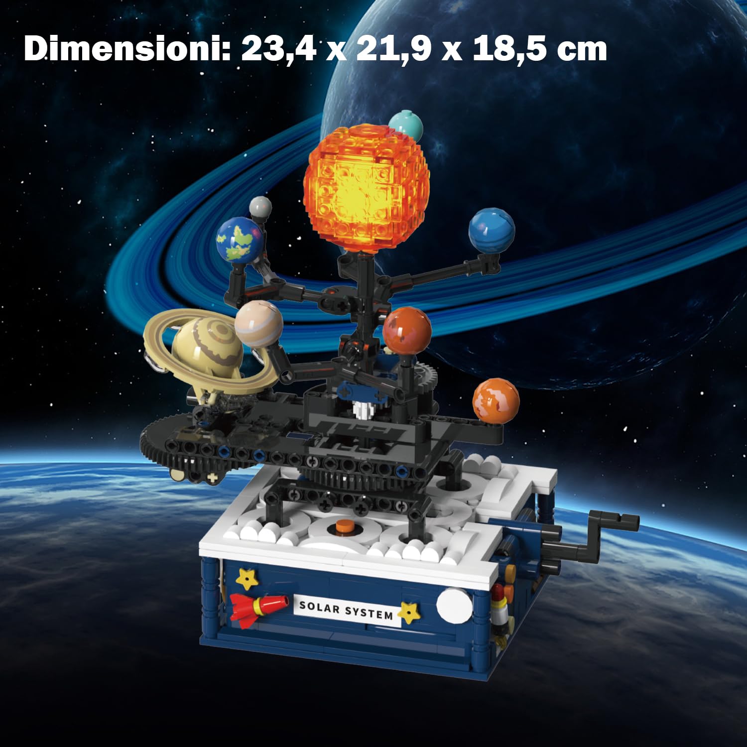 Technic Sistema Solare per Bambini con Luce, 8 Pianeti e Razzo | 775 Pezzi Sistema Solare Girevole Modello, Blocchi di Morsetto Regali per 6 7 8 10 12+ Anni Bambini Ragazzi