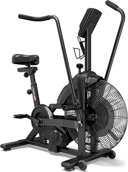 Eryntix Air Bike, Exercise Bike with Magnetic & Air Resistance Fan Bike, Stationary Bike for Home Cardio Workout, Adjustable Indoor Cycling Bike with APP & Dual Action Handlebars, 350lb Capacity