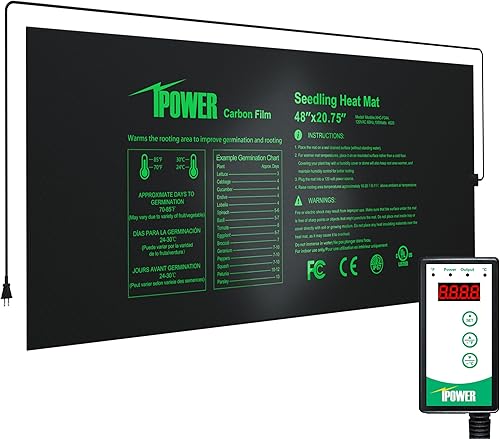 Vista 12 de iPower Tapete térmico de siembra de 20 x 20.75 pulgadas, película de carbono mejorada, almohadilla de inicio de germinación hidropónica cálida