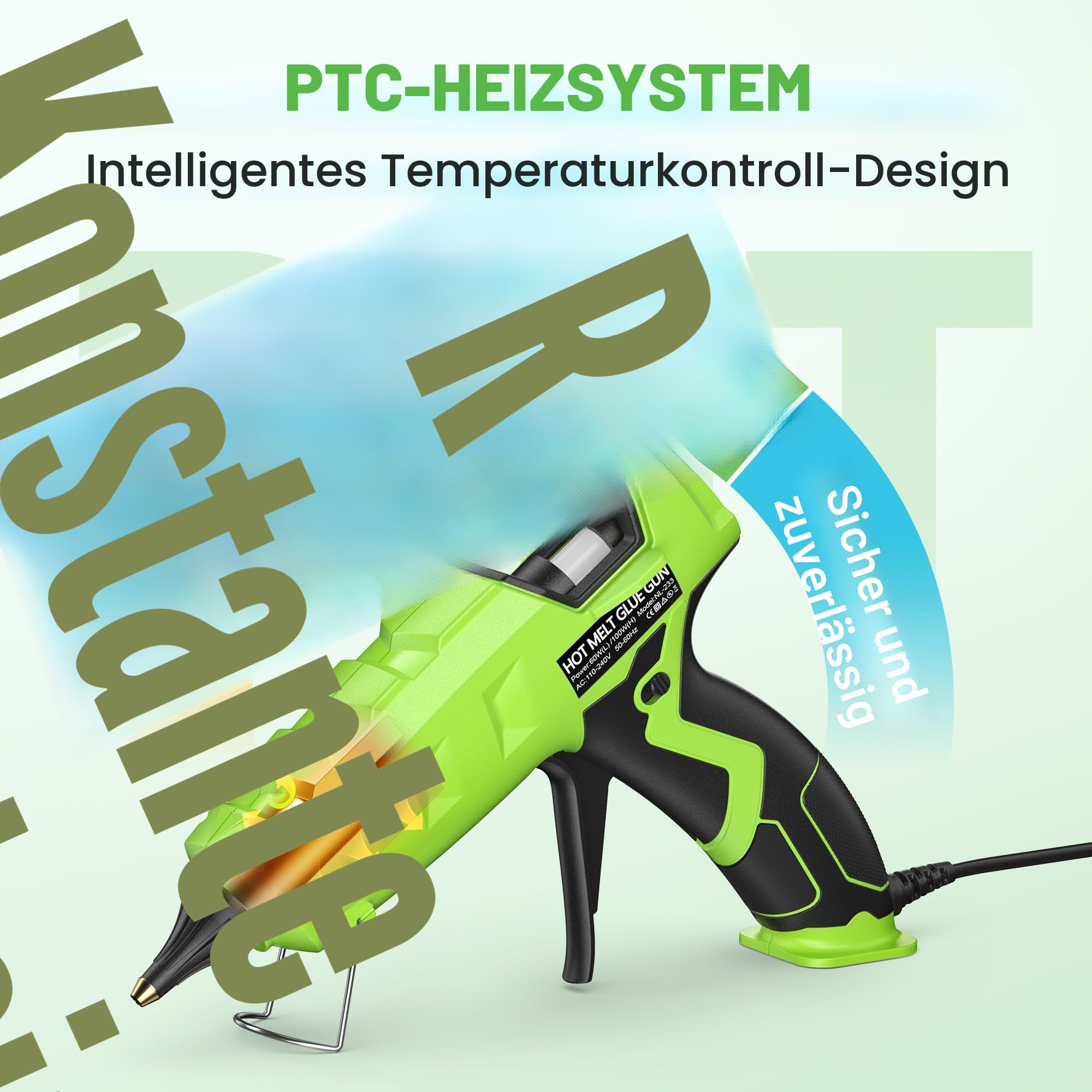 SEEKONE Klebepistole 60/100W Profi Heißklebepistole Dual Power mit 20 Stück Klebesticks Heißklebepistolen für schnelle Industrielle Reparaturen in Haus & Büro und Kunst Handwerk Reparatur DIY
