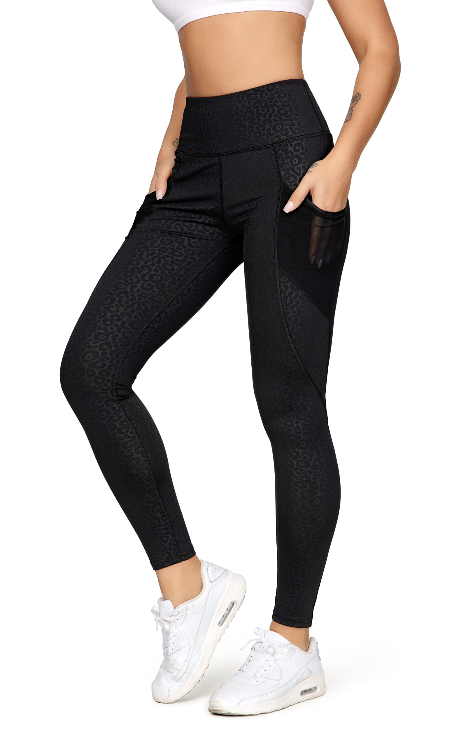 QUEENIEKEWorkout Leggings for Women 26" - High-Rise Tummy Control Full-Length Athletic Running Yoga Pants with Pockets