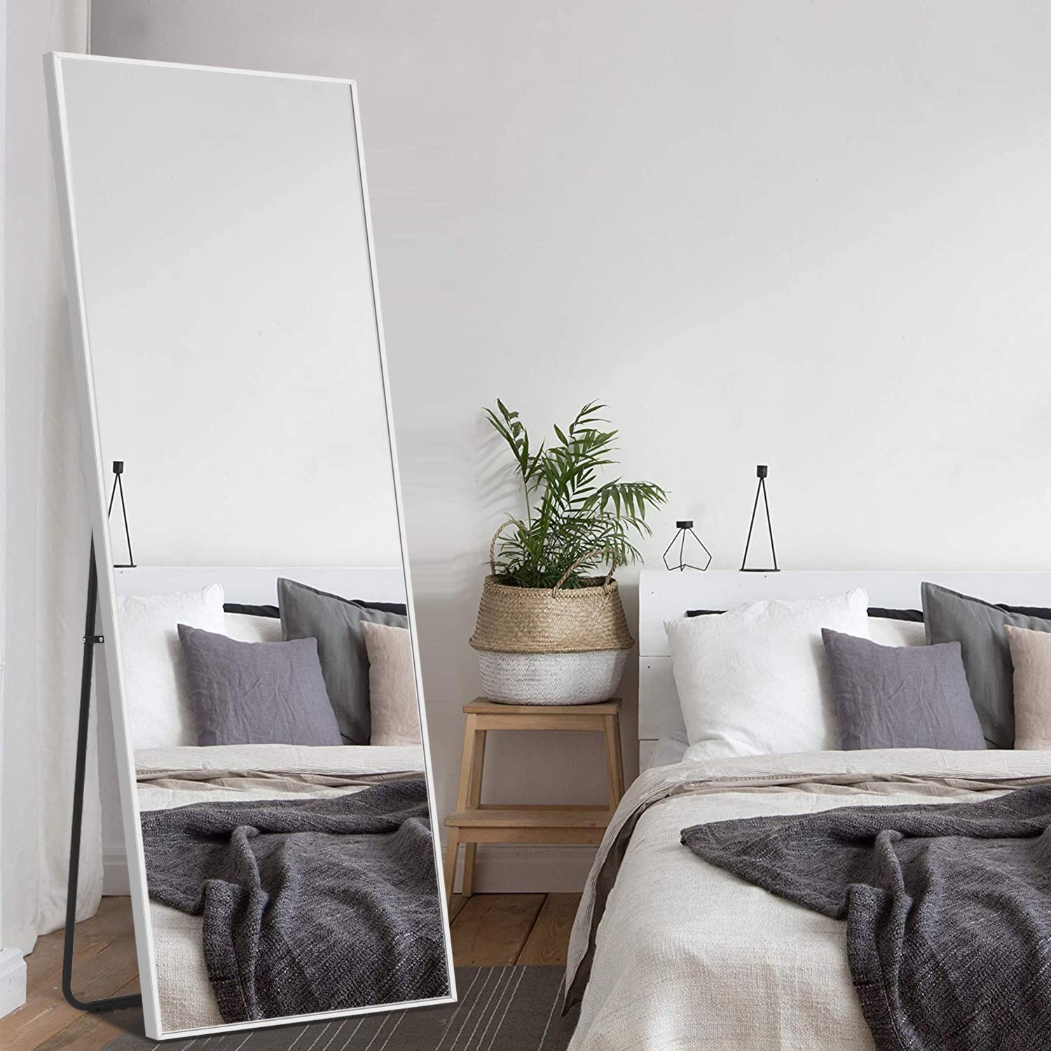 MIRUO Full Length Mirror, 59" x 16" Aluminum Alloy Frame Floor Mirror ...