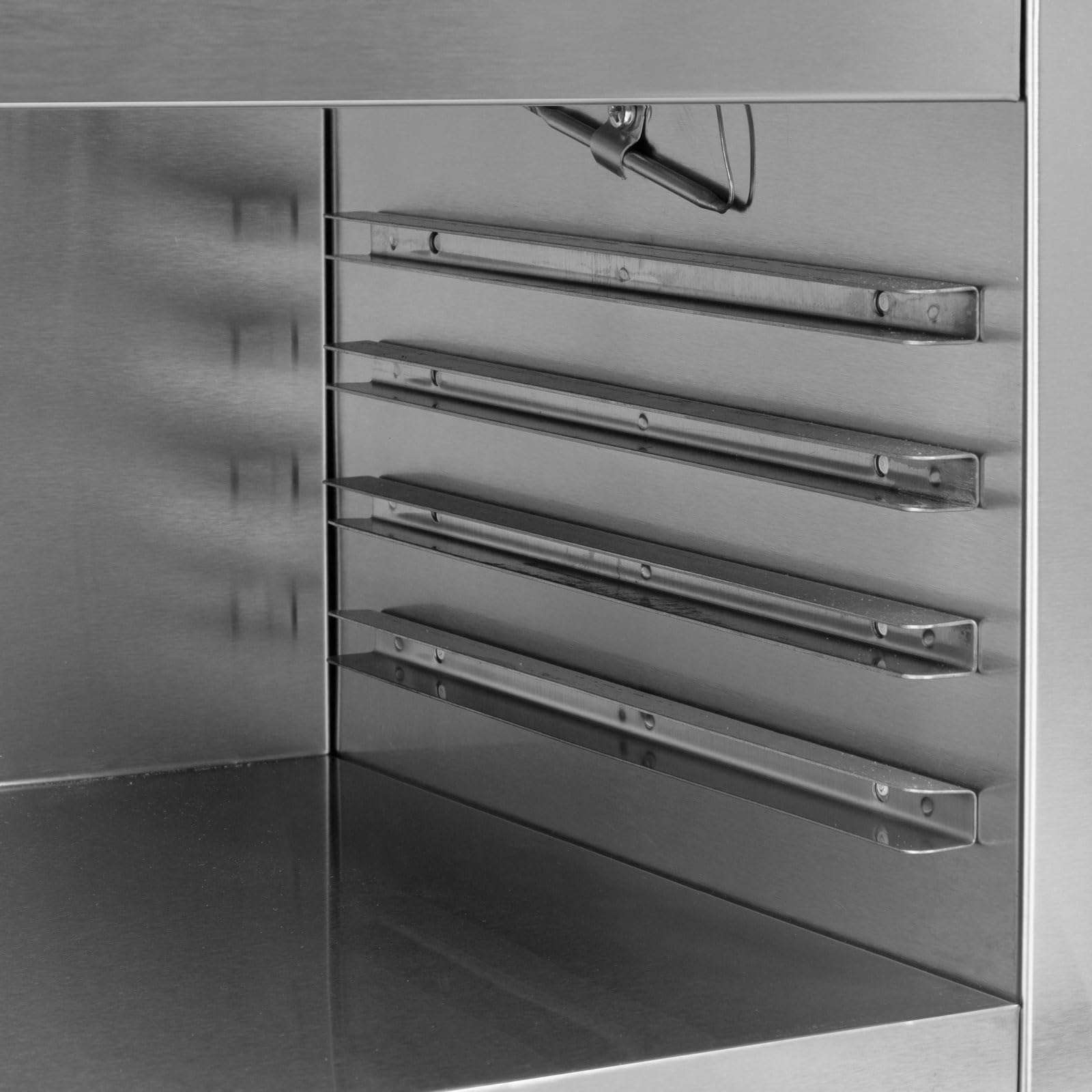 VERTES Salamander Grill, altura 280 mm, regulable 50 – 300 °C, 2000 W, horno gastronómico para hornear, gratinar, caramelizar y mantener caliente los alimentos, carcasa de acero inoxidable