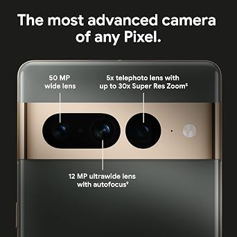 Google Pixel 7 Pro - 5G Android Phone - Unlocked Smartphone with Telephoto/Wide Angle Lens, and 24-Hour Battery - 128GB - Obsidian