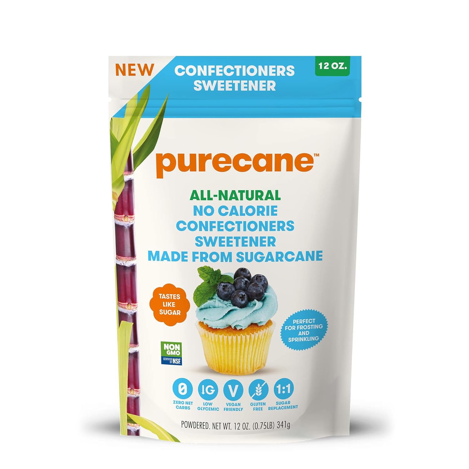 Purecane Sugar Substitute Confectioners Sweetener, 12oz, 12