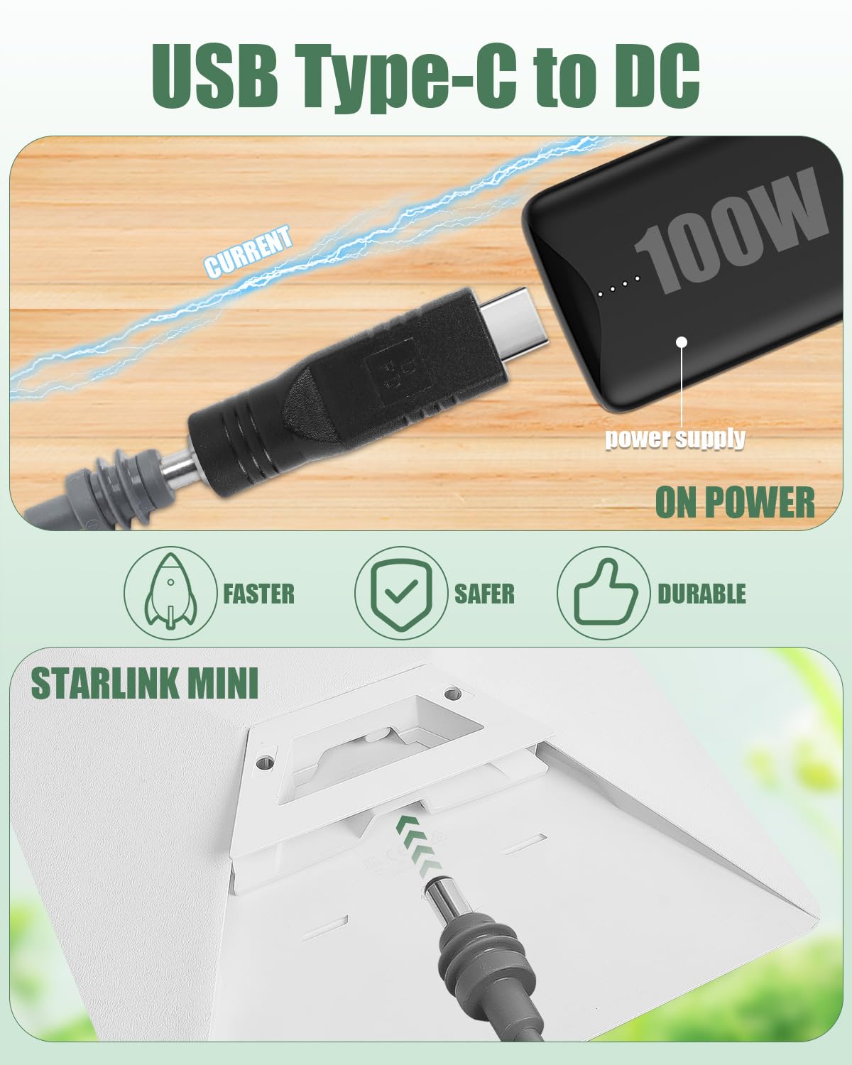 Amazon | Maiproo Starlink Mini 用 USB C アダプター DC メスから