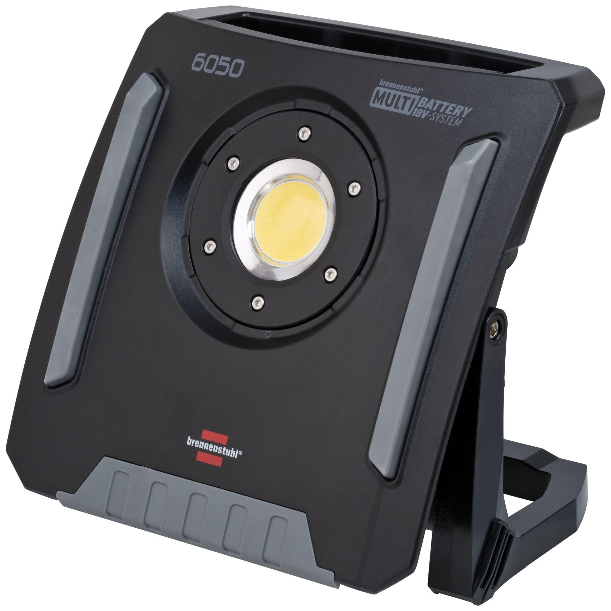 Brennenstuhl Professional Multi Battery LED Hybrid Work Light 6053 MH (60W, compatible with 18V Batteries from 11 different Manufacturers, Battery and Mains Operation, 6200lm, Engineered in Germany)