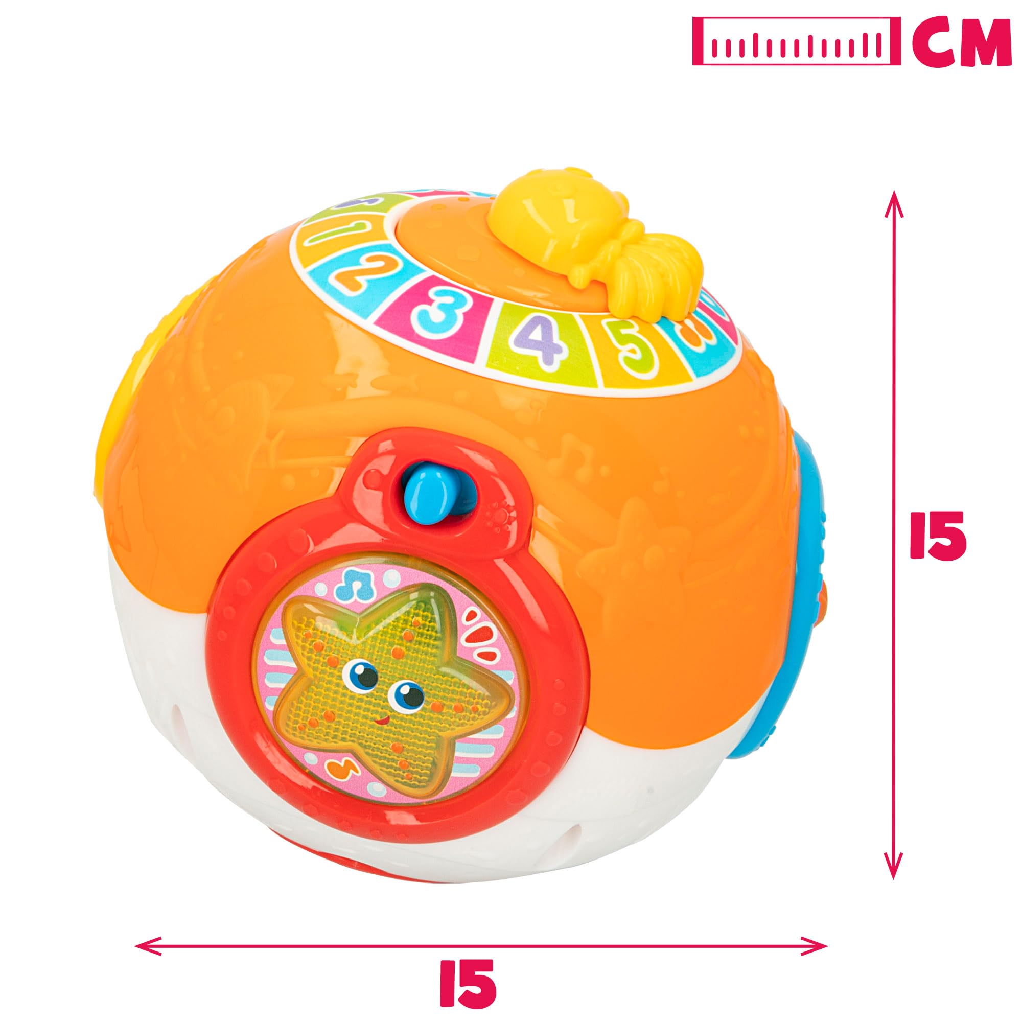 B. toys – Boule musicale et éclatante en forme de baleine avec lumières – Jouet de bain pour le développement sensoriel et moteur fin – Jouet pour bébé avec 5 balles