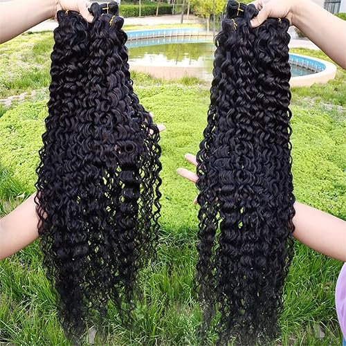 Miniatura 2 de Menalue 4 paquetes de cabello humano ondulado de 22, 24, 26, 28 pulgadas, 10A, cabello humano virgen brasileño rizado profundo para mujeres, 100%