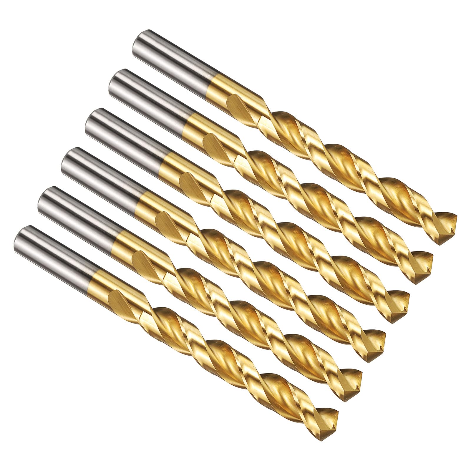 PATIKIL 13mm Drill Bit, M42 8% Cobalt High-Speed Steel Jobber Straight Shank 135° Titanium Nitride (TiN) Coated for Hard Metal Stainless Steel - 6 Pack