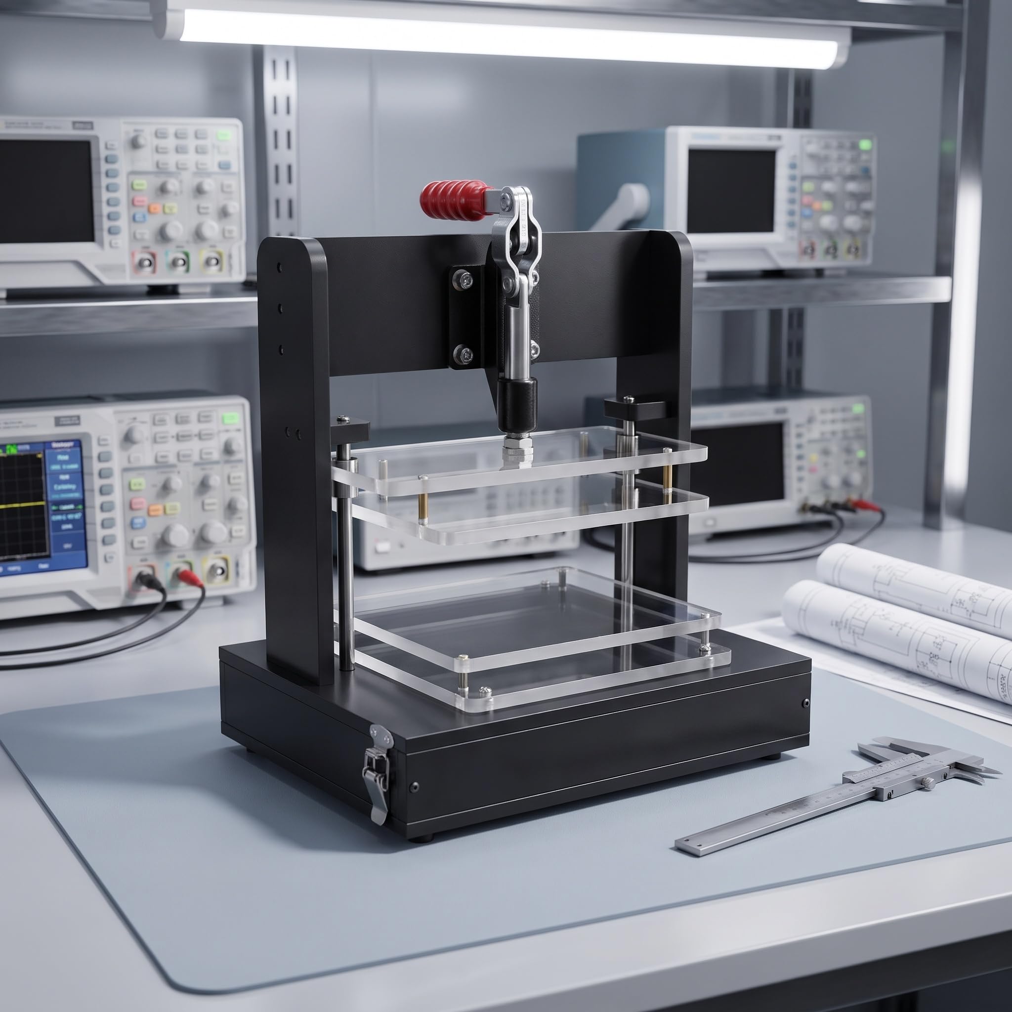 Supporto Universale Per Test Manuali Di Pcb Vuoti Con Base A Valigetta, Telaio Di Test Vuoto A Pressione Rapida Con Piastre In Acrilico Trasparente, Per Configurazioni Di Test Di Circuiti