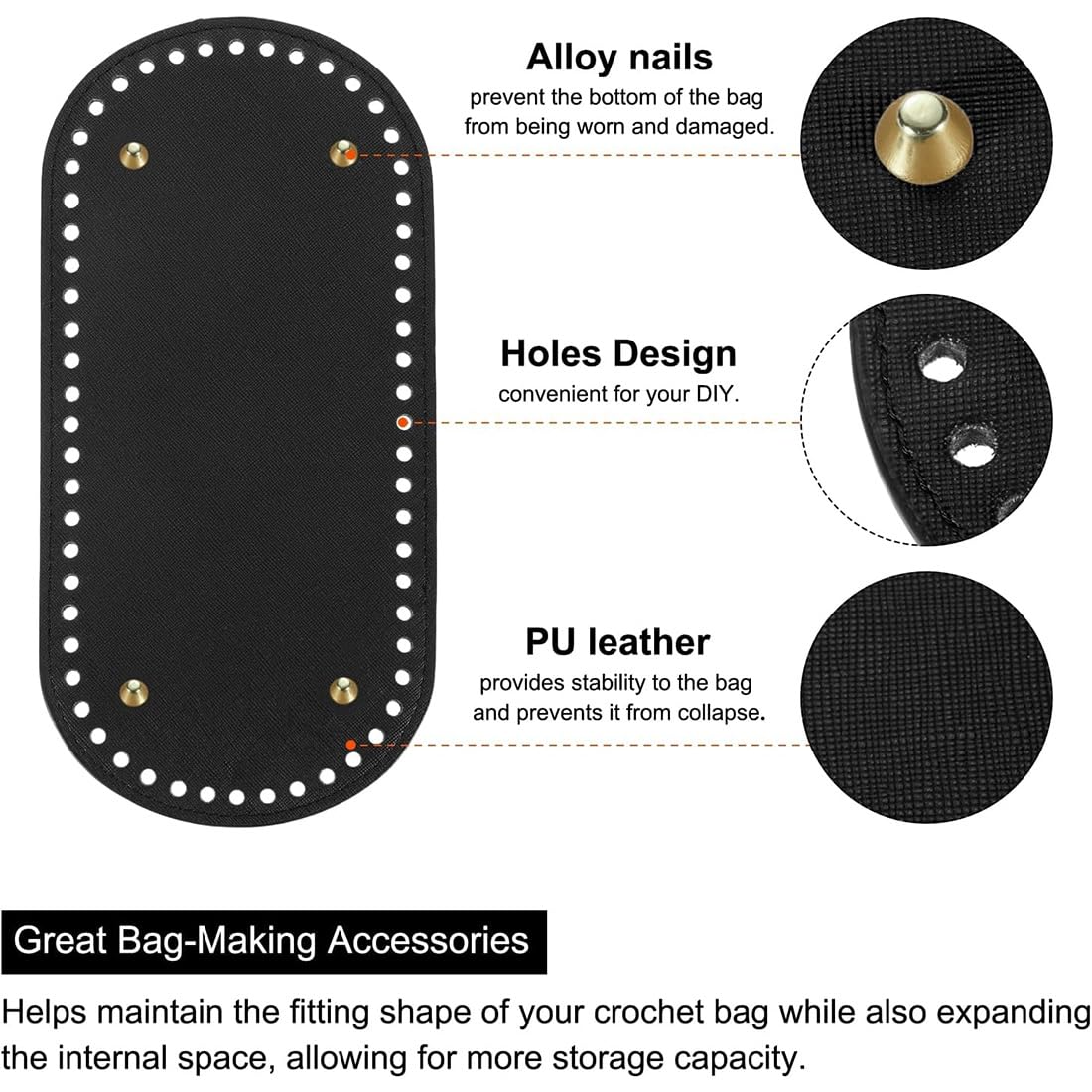 6 Piezas Materiales para Hacer Bolsos Fondo de la Bolsa Cojín de Parte Inferior de Bolso Fondo de Bolsos Bolsa de Pieza de Fondo para Accesorios Hechos a Mano del Bolso DIY