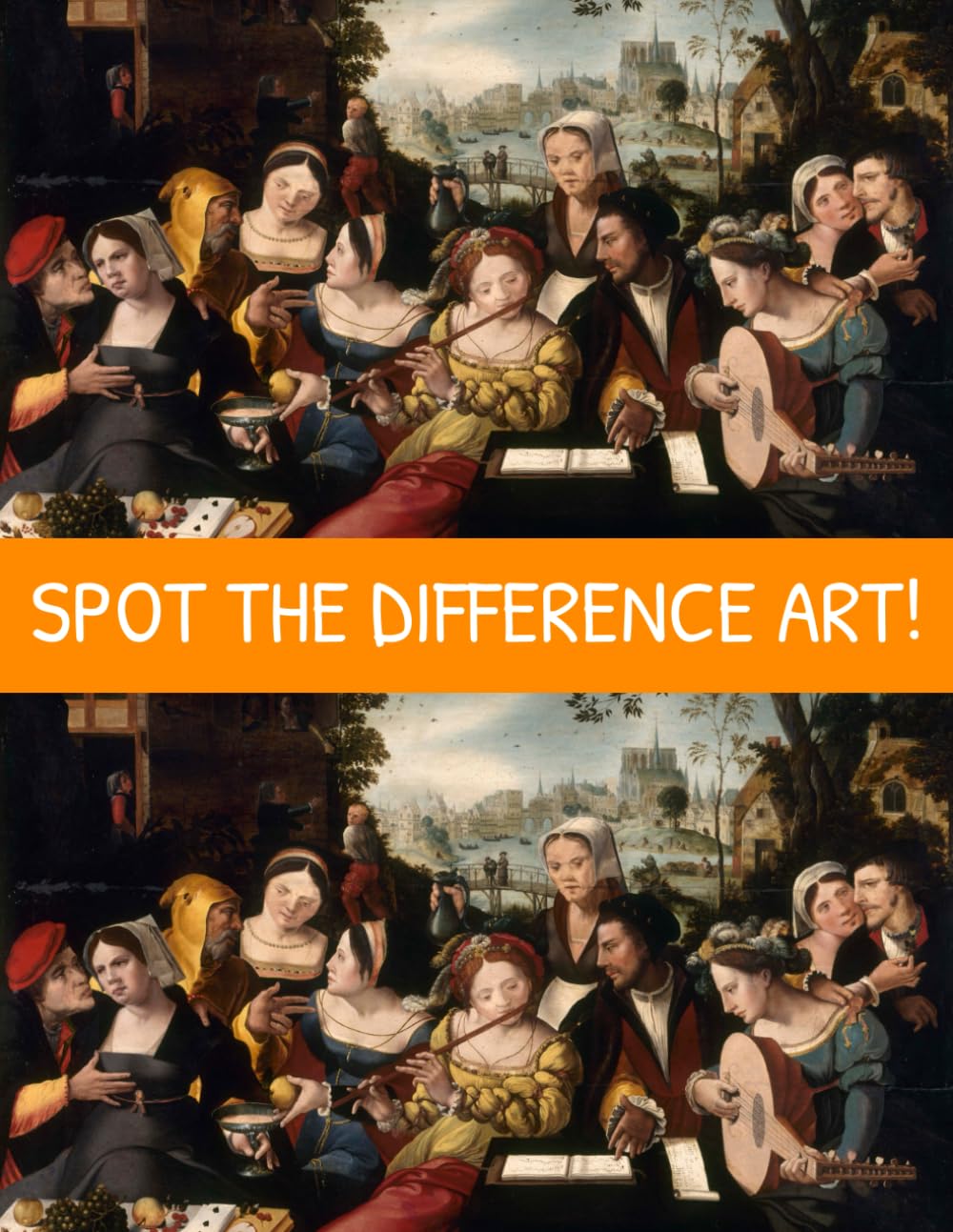 Spot the Difference Art!: A Hard Search and Find Books for Adults: 1 (Puzzle Books for Adults)
