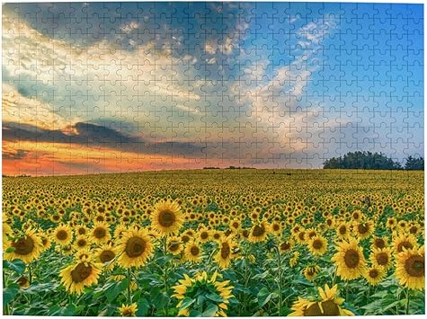 ひまわり 花畑 500ピース ジグソーパズル ピクチュアパズル 絵のパズル 木製の風景パズル 人物 動物 大人の子供のおもちゃ家の装飾風景パズル クリスマスや誕生日プレゼントギフ 52x38cm Ekrh47xme4 Rtanjskidvori Rs