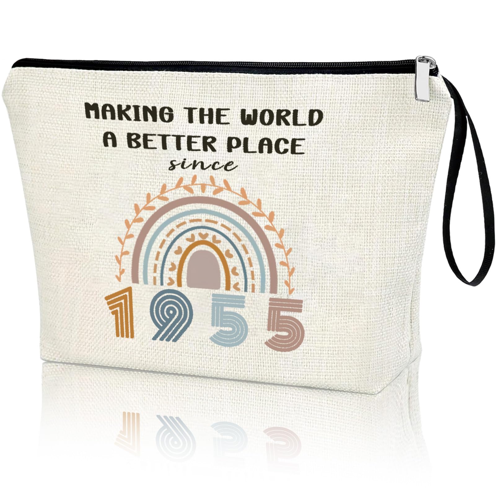 Creakraft 71ST Birthday Gifts For Her 1955 Year Theme Makeup Bag 71 Years Old Birthday Decorations Funny Gift Ideas For Women Grandma Mom Wife Sister