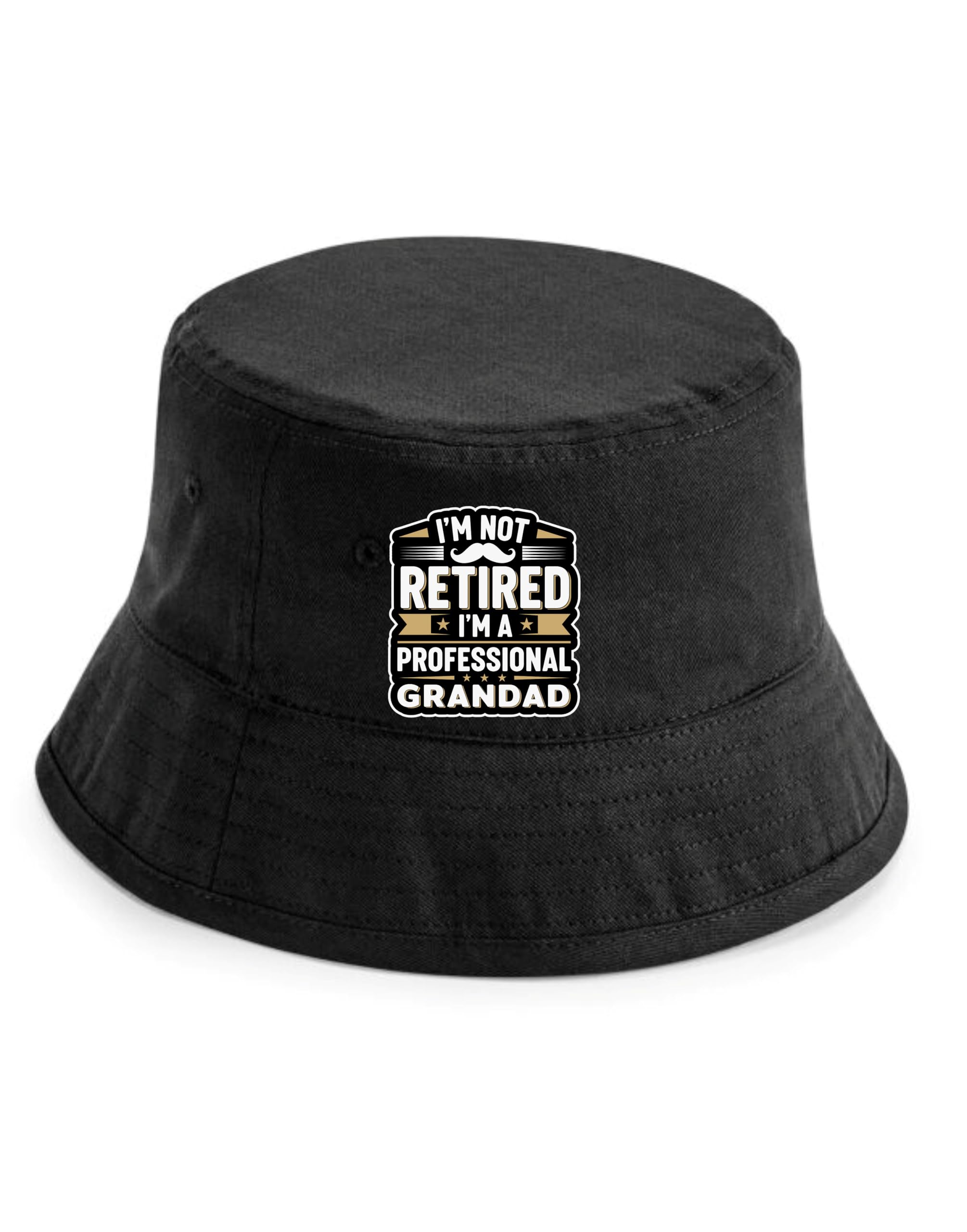 Print4u Unisex Black Father's Day Not Retired I'm Professional Grandad Bucket Hat Dad Gift Lxl