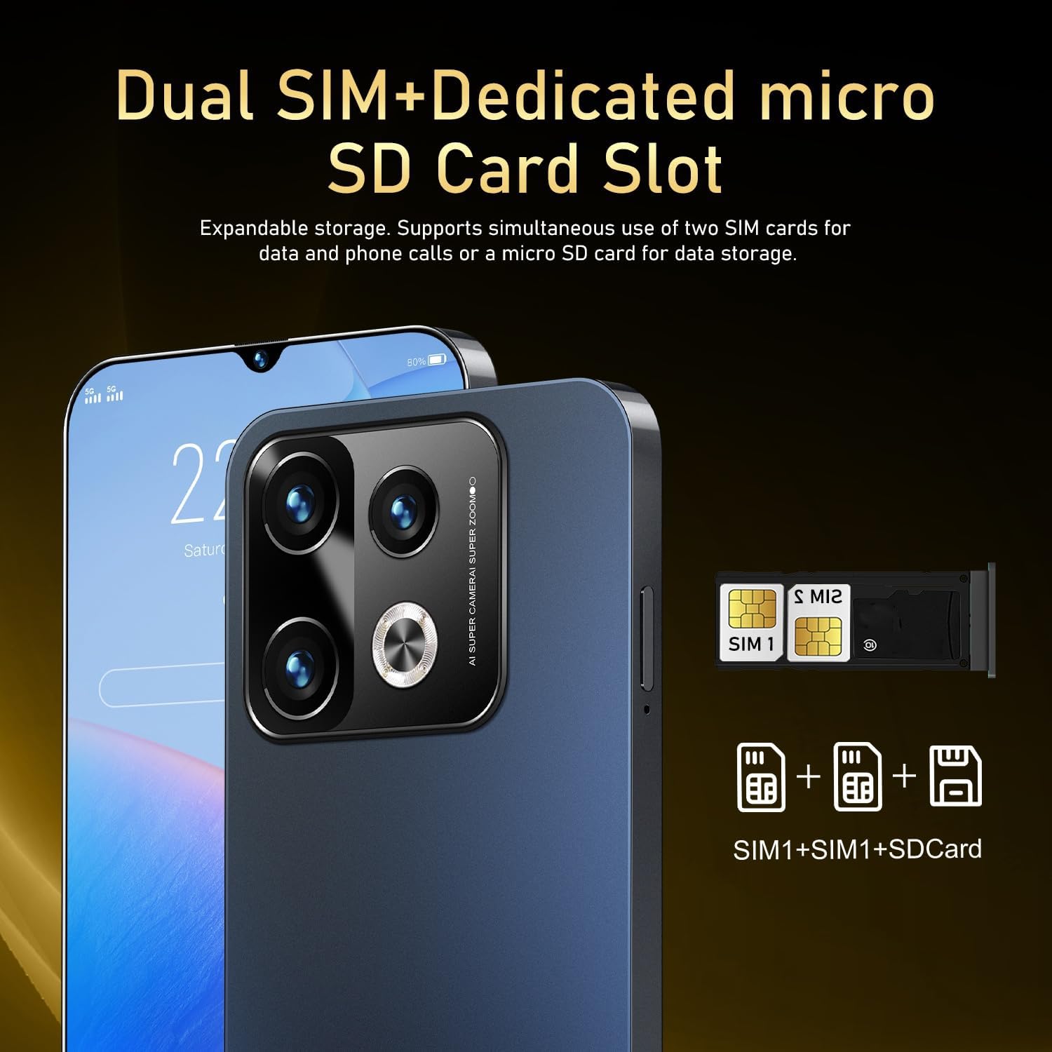 4G Smartphone Without Contract, 3GB + 32GB/256GB, Android 12 Mobile Phone, 6.3 Inch HD+ Screen, 13MP + 16MP Camera, 4500mAh, Dual SIM Dual Camera,GPS,Face ID,OTG (Note40pro - Black)