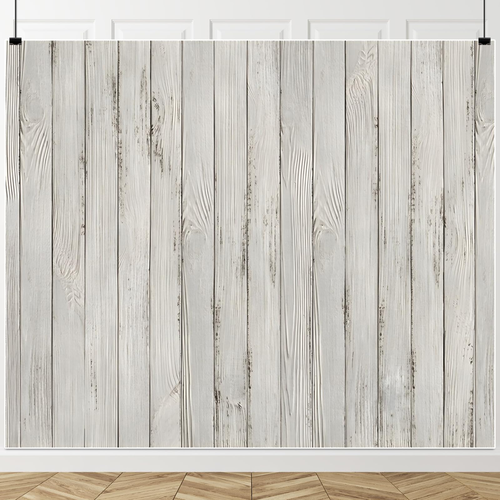 ChloropLastid White Wood Backdrop 10x8ft Rustic Wood Backdrop for Photography, Party, Event Occasions