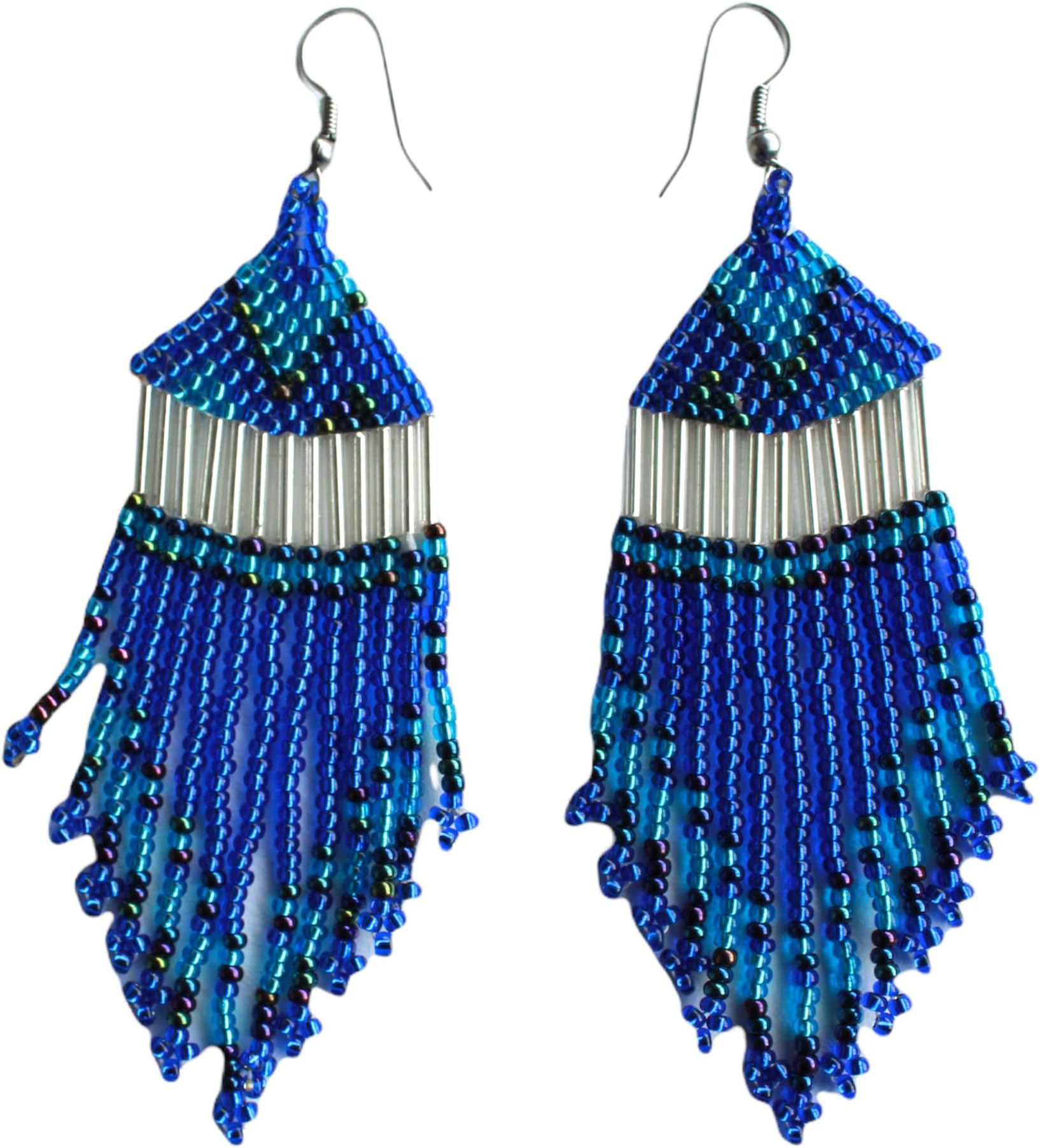 Woza Moya Handcrafted Traditional African JewelleryRoyal Earrings - Blue | by Woza Moya (Come Spirit of Change) | Handmade by The Hillcrest AIDS Centre Trust Crafters in South Africa