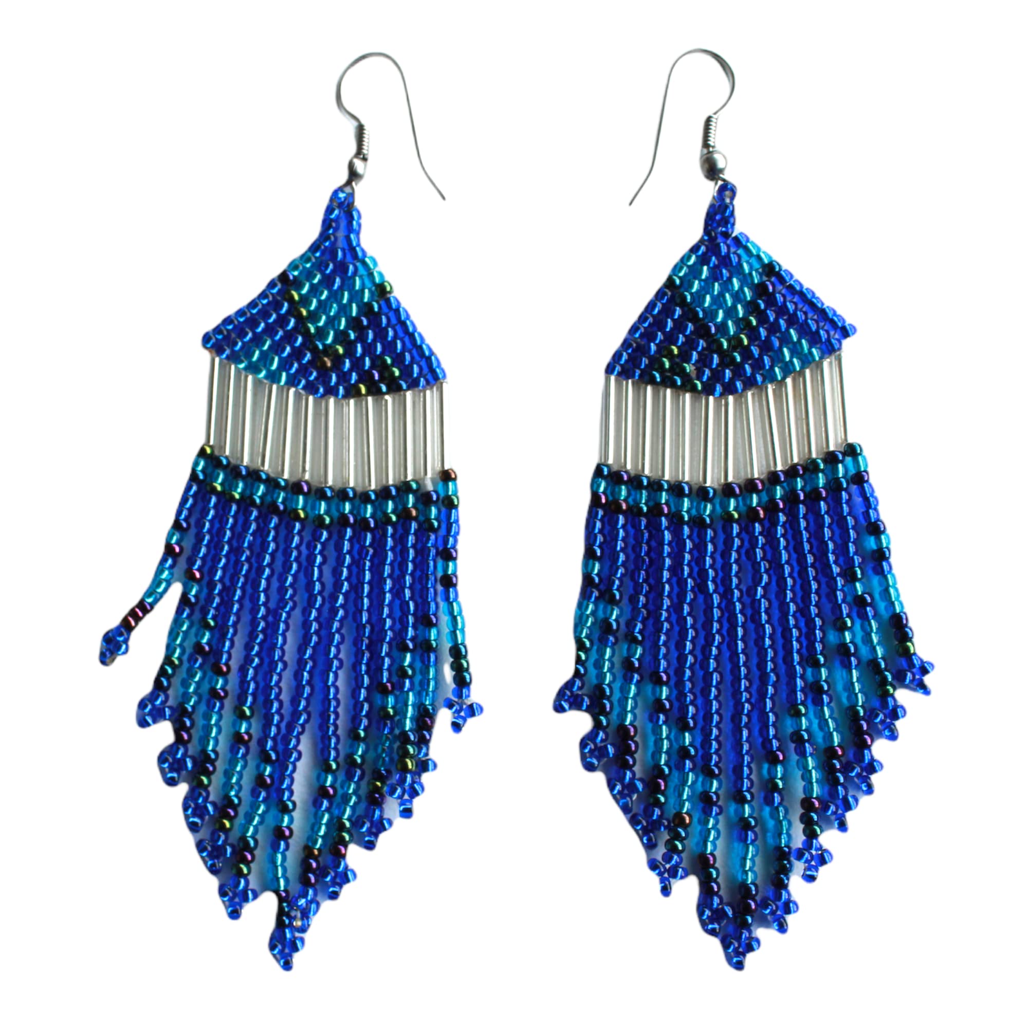 Woza Moya Handcrafted Traditional African JewelleryRoyal Earrings - Blue | by Woza Moya (Come Spirit of Change) | Handmade by The Hillcrest AIDS Centre Trust Crafters in South Africa