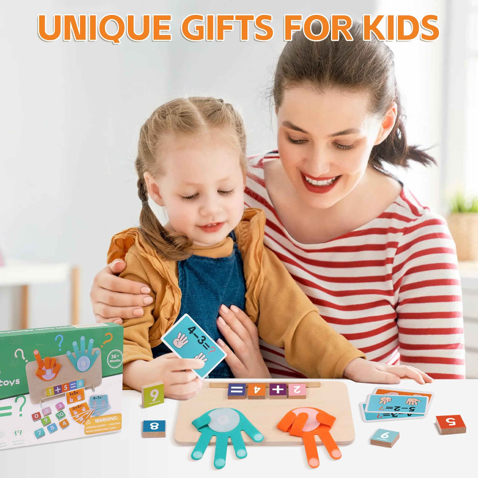 Jouets Montessori Mathématiques Jouet de Comptage en Bois pour Enfants 3 Ans Jouet Chiffre d'apprentissage Éducatif Préscolaires Apprendre à Compter pour Garçon Fille Cadeau pour Enfant de 3 4 5 Ans