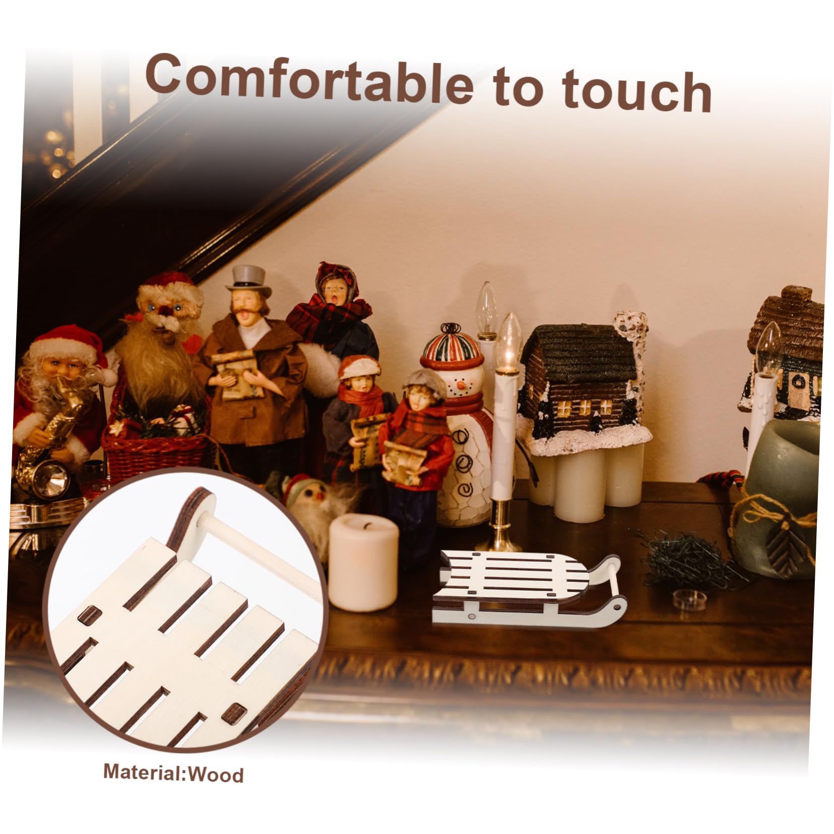 MAGICLULU 5 Sätze Weihnachtsschlitten Ornamente Mini Weihnachtsdekoration Für Den Schreibtisch Weihnachtsschmuck Weihnachtsfenster Clips Tischschlitten Miniatur Vintage 12 Stück * 5