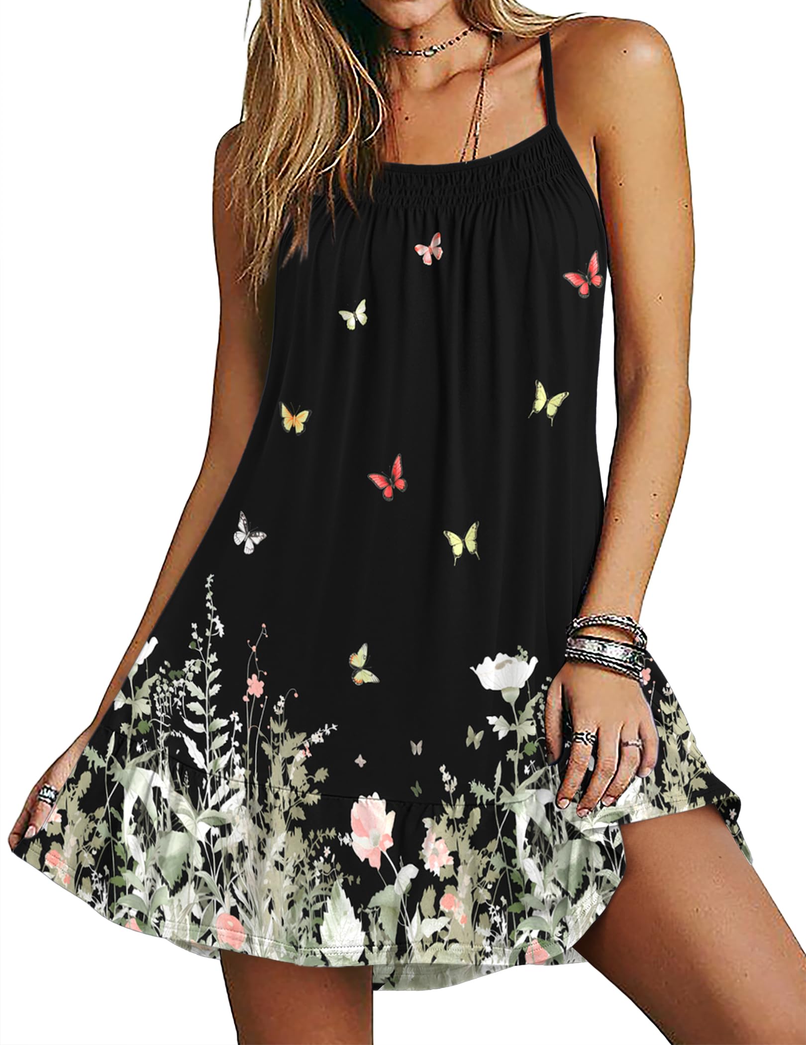 Ekouaer Nightgowns for Women Spaghetti Strap Night Gown Sleeveless Sleep Dress Chemise Sleepwear