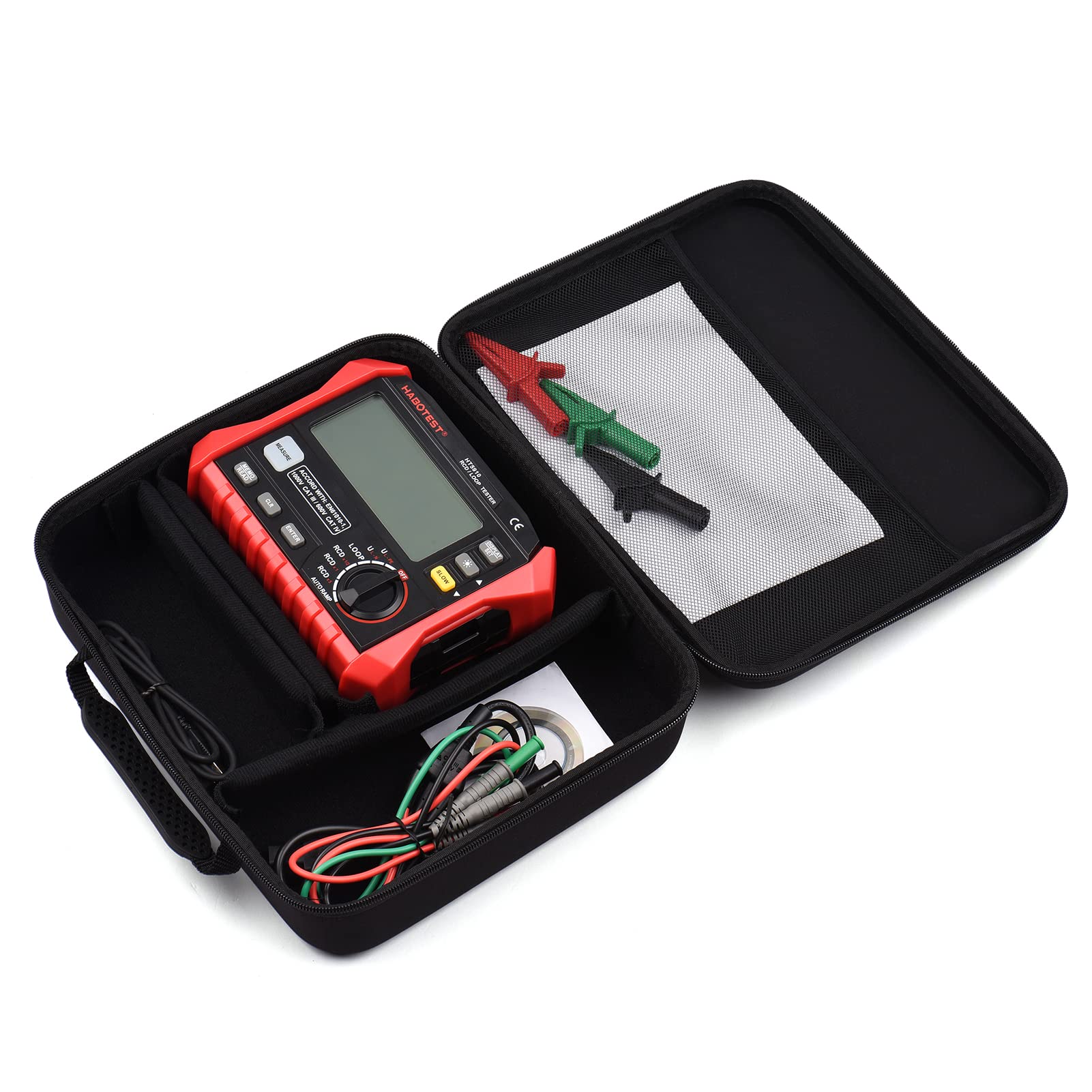 HABOTEST HT5910 Medidor de Resistencia Digital Probador de Interruptor Fuga para Electricistas Probador LCD Multifuncional 4,7 Pulgadas con Almacenamiento Datos y Retroiluminación