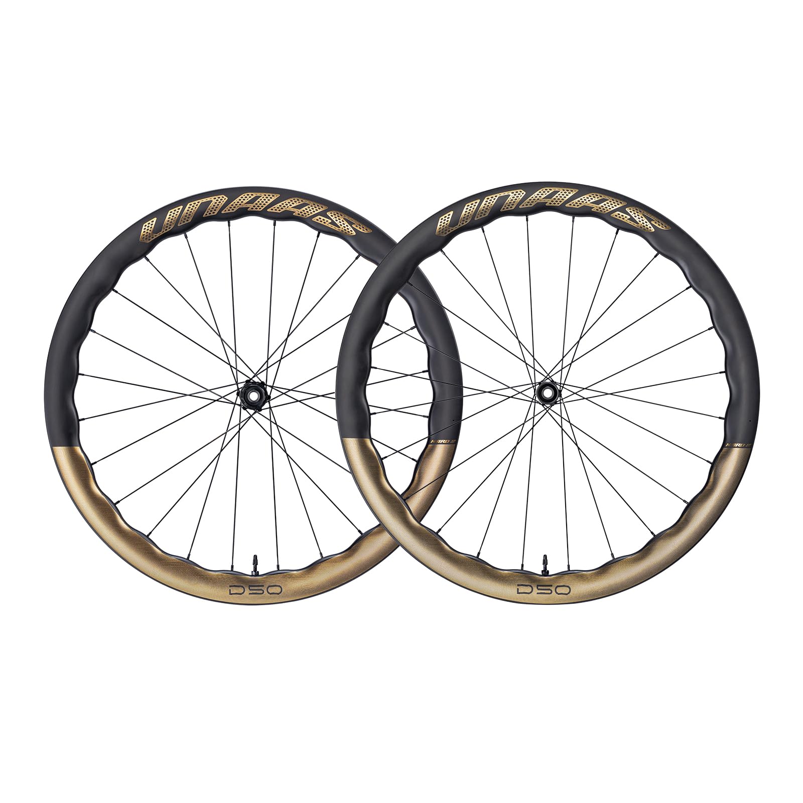 WINSPACE UNAAS HARD2 Carbon Fiber Wheelset 700C Disc Brake Wave Rim 45-55mm Ultralight 1578g Road Bike Wheels, Tubeless Ready Pillar 1423 Spoke.
