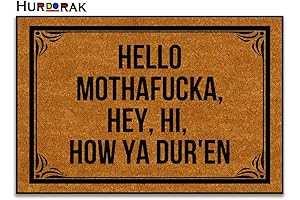 Front Door Mat Outside Entrance Funny Hello Mothafucka Non Slip Washable Rug