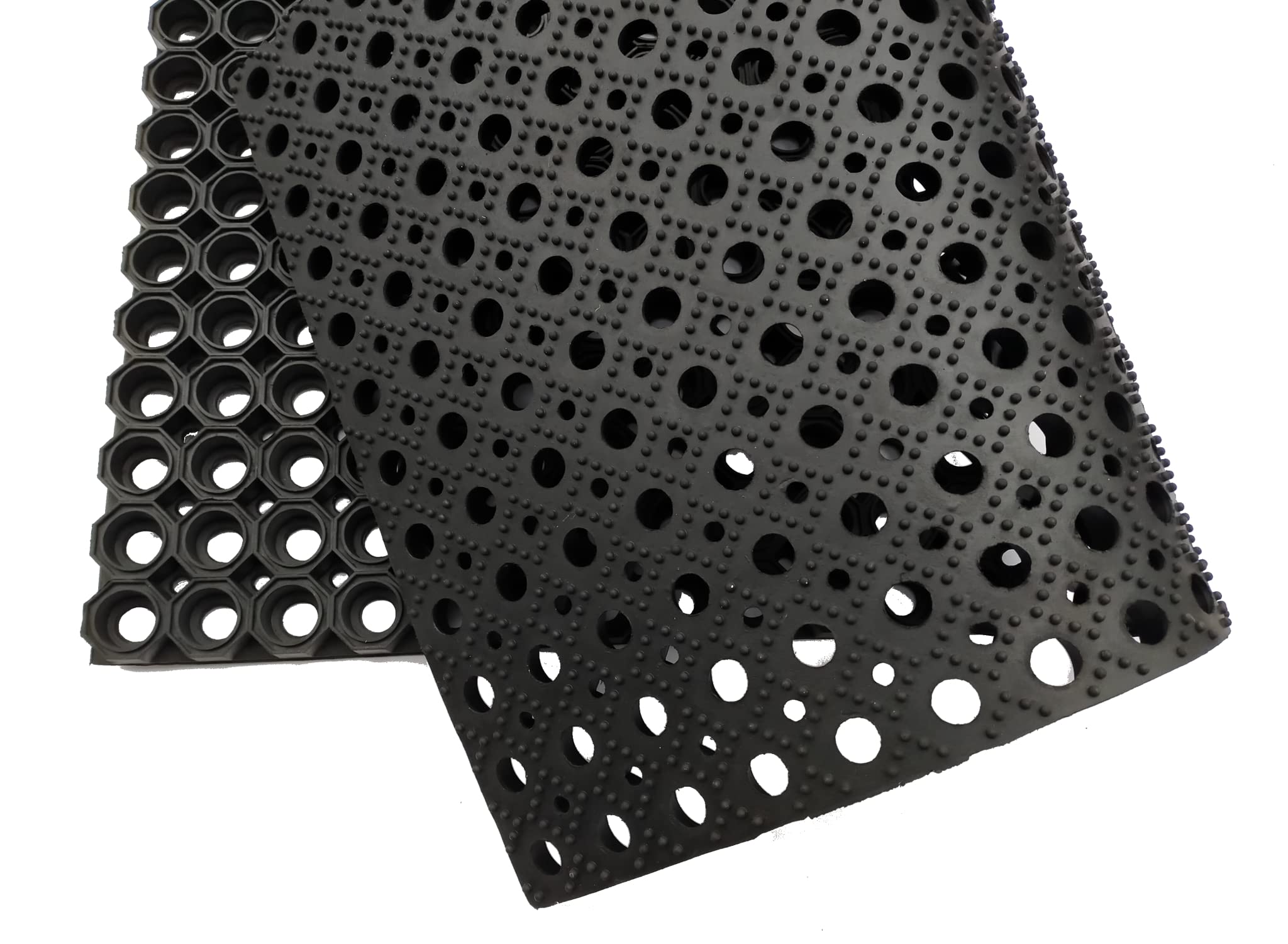 Super Strong Durchbrochene Gummi-Fußmatte | Schwarze strapazierfähige Gummimatte (100 x 75 cm)