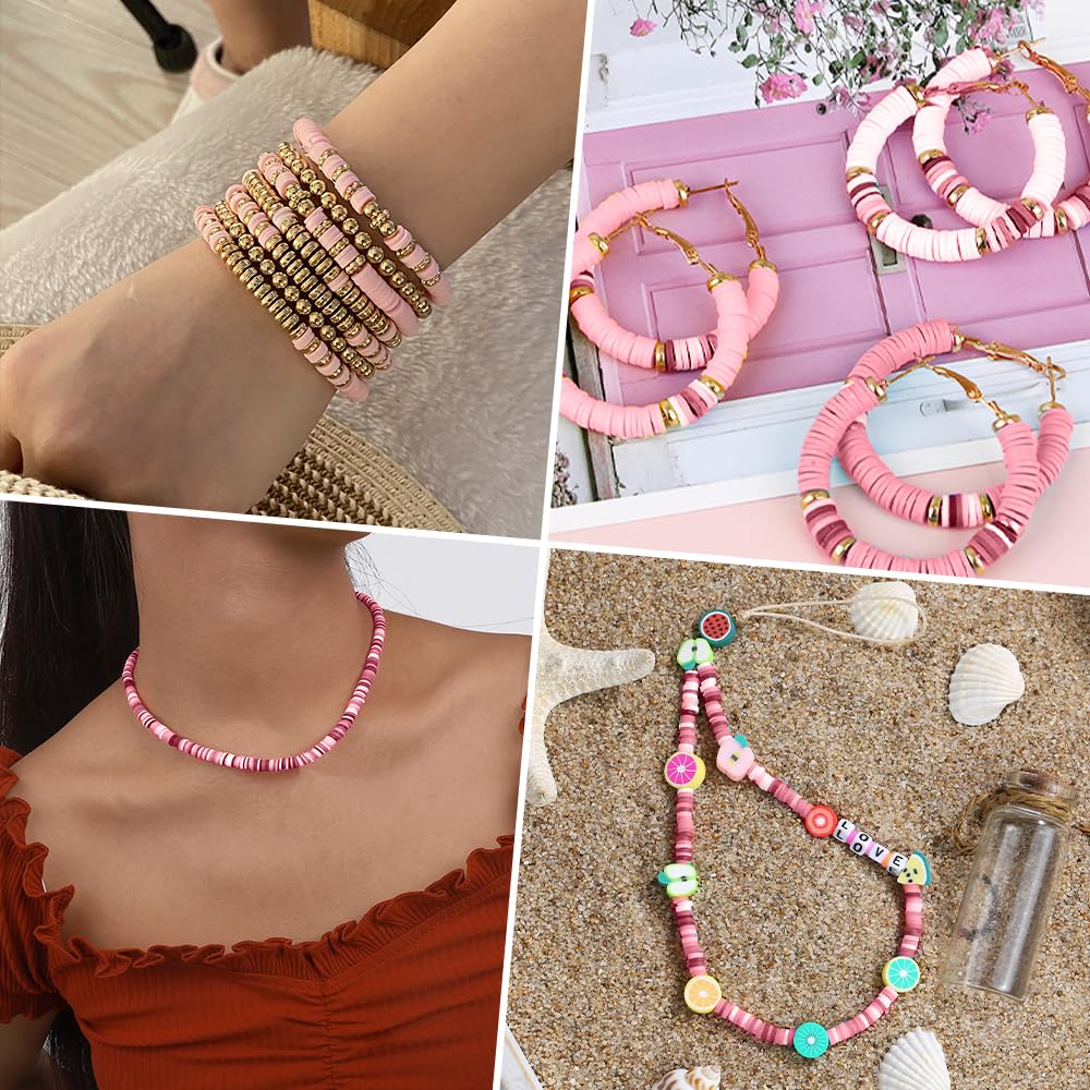 Kit Perline Fai Da Te 2780 Pezzi | Perline Argilla 6mm E Distanziatori Oro Per Bracciali E Collane