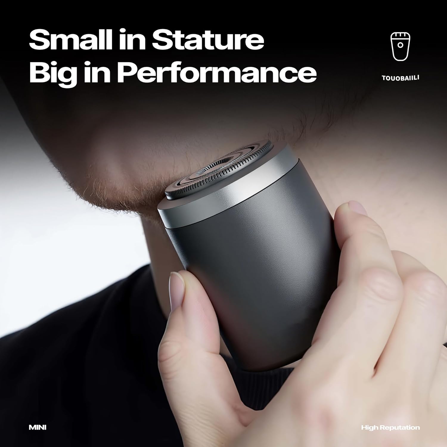 Premium Titanium Mini Shaver for Men - IPX7 Waterproof Electric Razor with Floating Foil System, USB-C Fast Charge, 90-Day Battery - Compact Travel Shaver for Sensitive Skin & Precision Grooming - Image 2