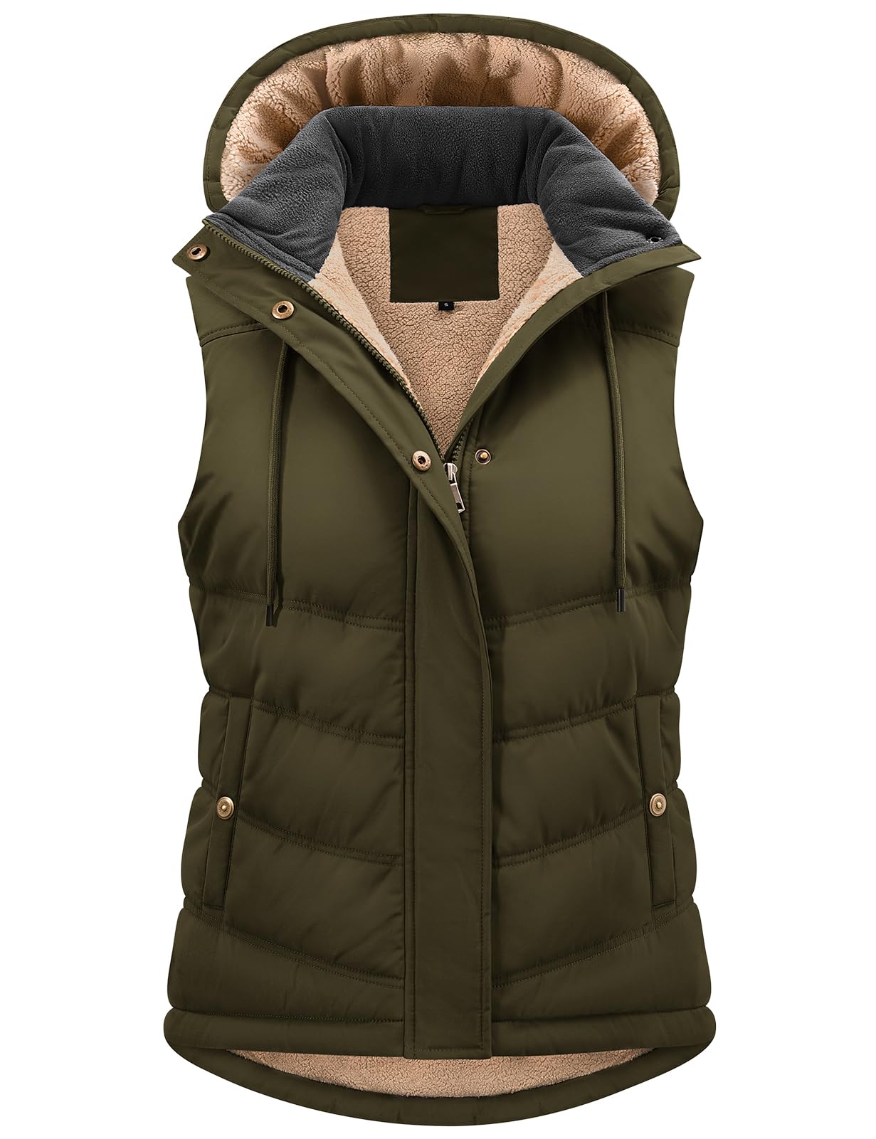 heekpek Damen Weste mit Kapuze Winterweste Ärmellose Fleeceweste Steppweste Kurz Reißverschlüsse Outdoor Warme Damenwesten Ärmellose Jacke Herbst Thermoweste