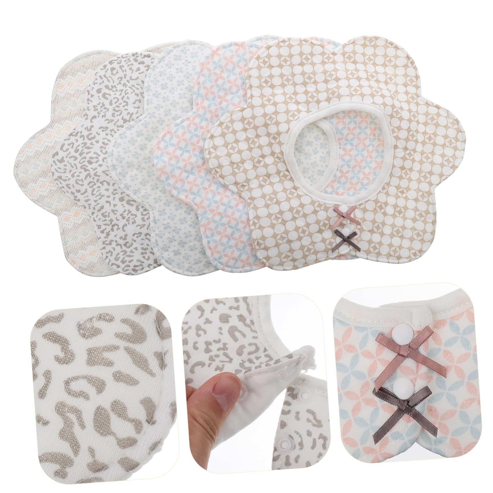 ORFOFE Bavaglini Per Neonati 5 Pezzi Bavaglino Per Lalimentazione Del Neonato Bavaglino in Cotone Per Bambini Per i in Cotone Per Bambini Lavabile in Lavatrice