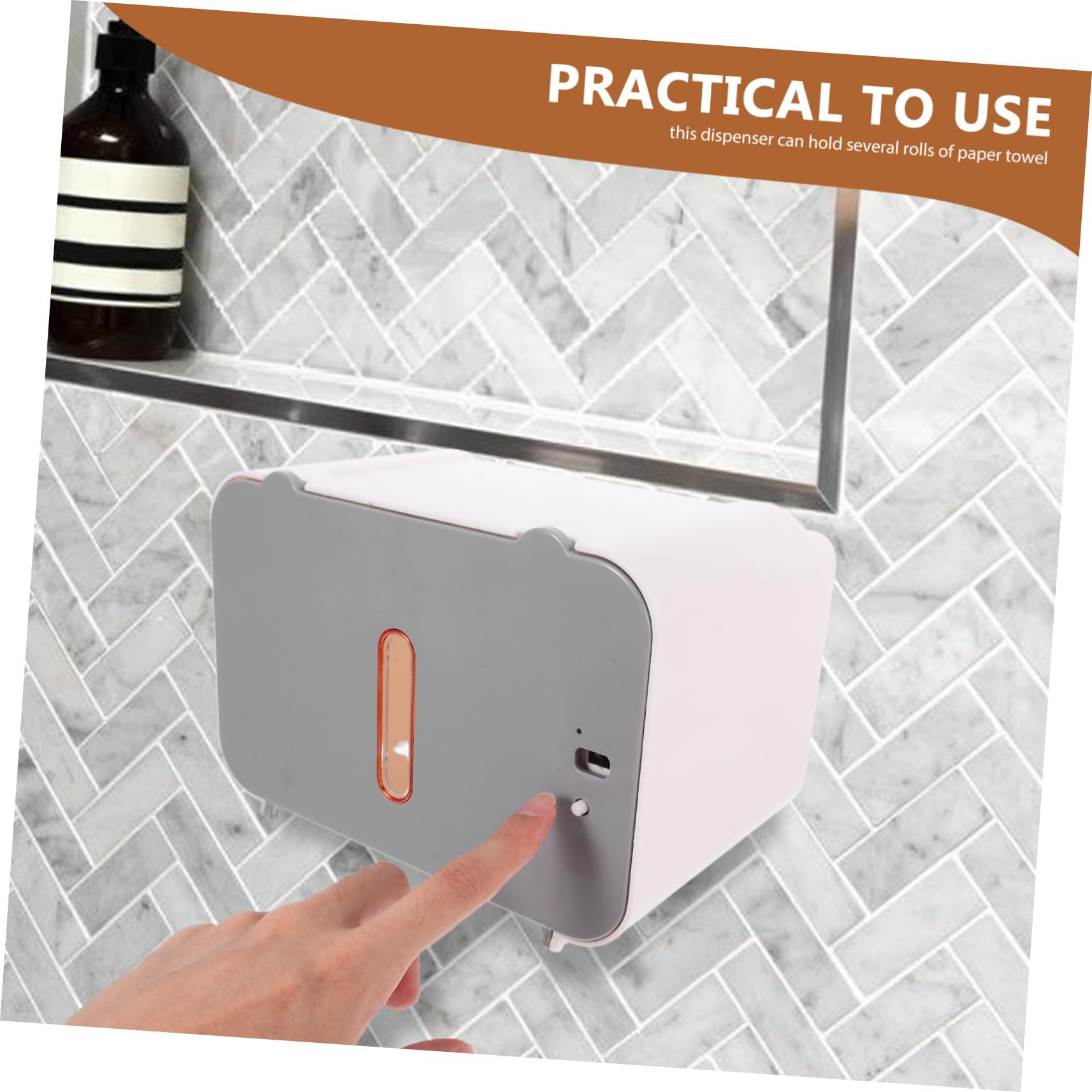 NUOBESTY Distributeur Automatique de Papier Essuie-Mains sans Contact avec Capteur, Grosse Capacité, Montage Mural en Abs et Métal, pour Salle de Bain Cuisine