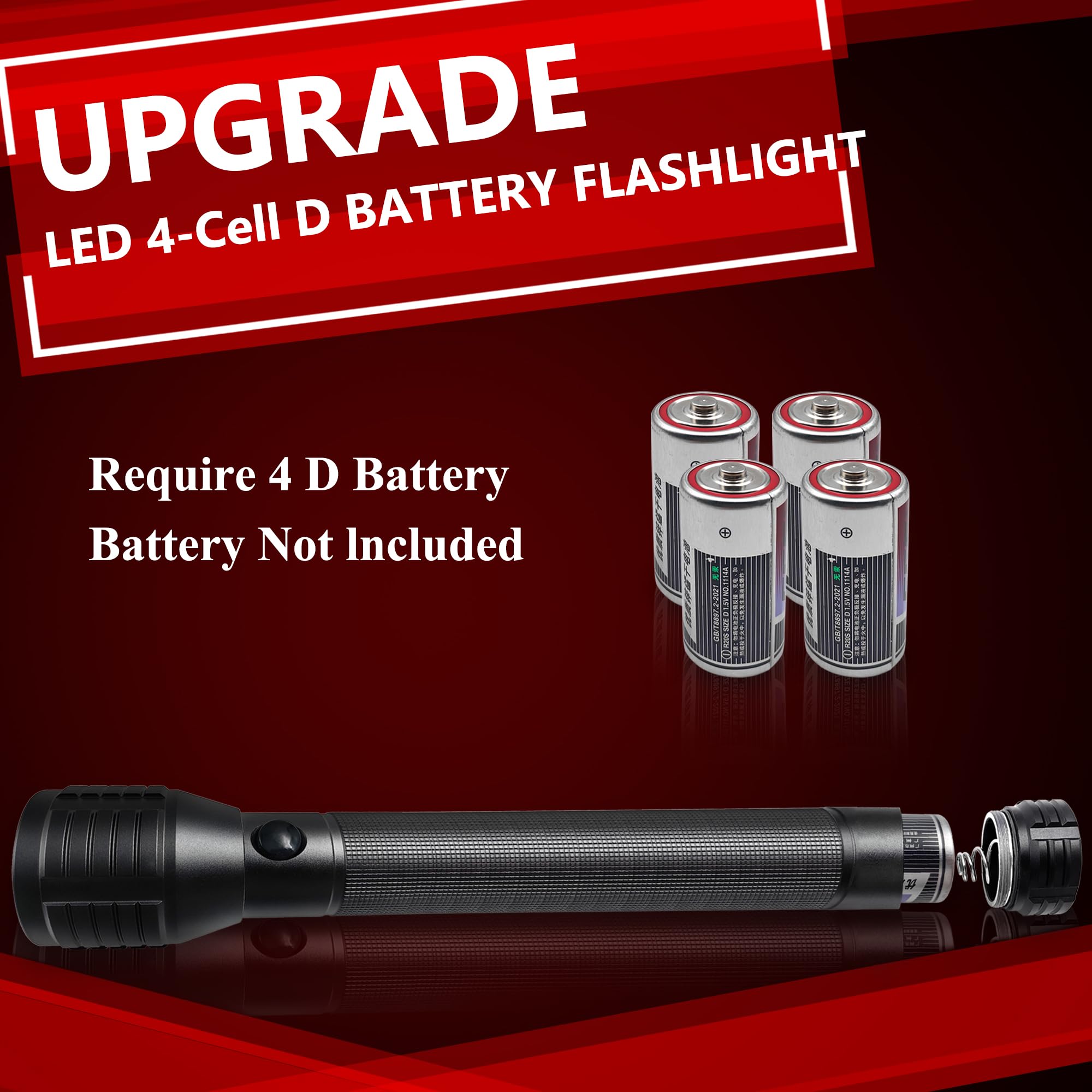 Linterna LED de 4 celdas D de alta resistencia