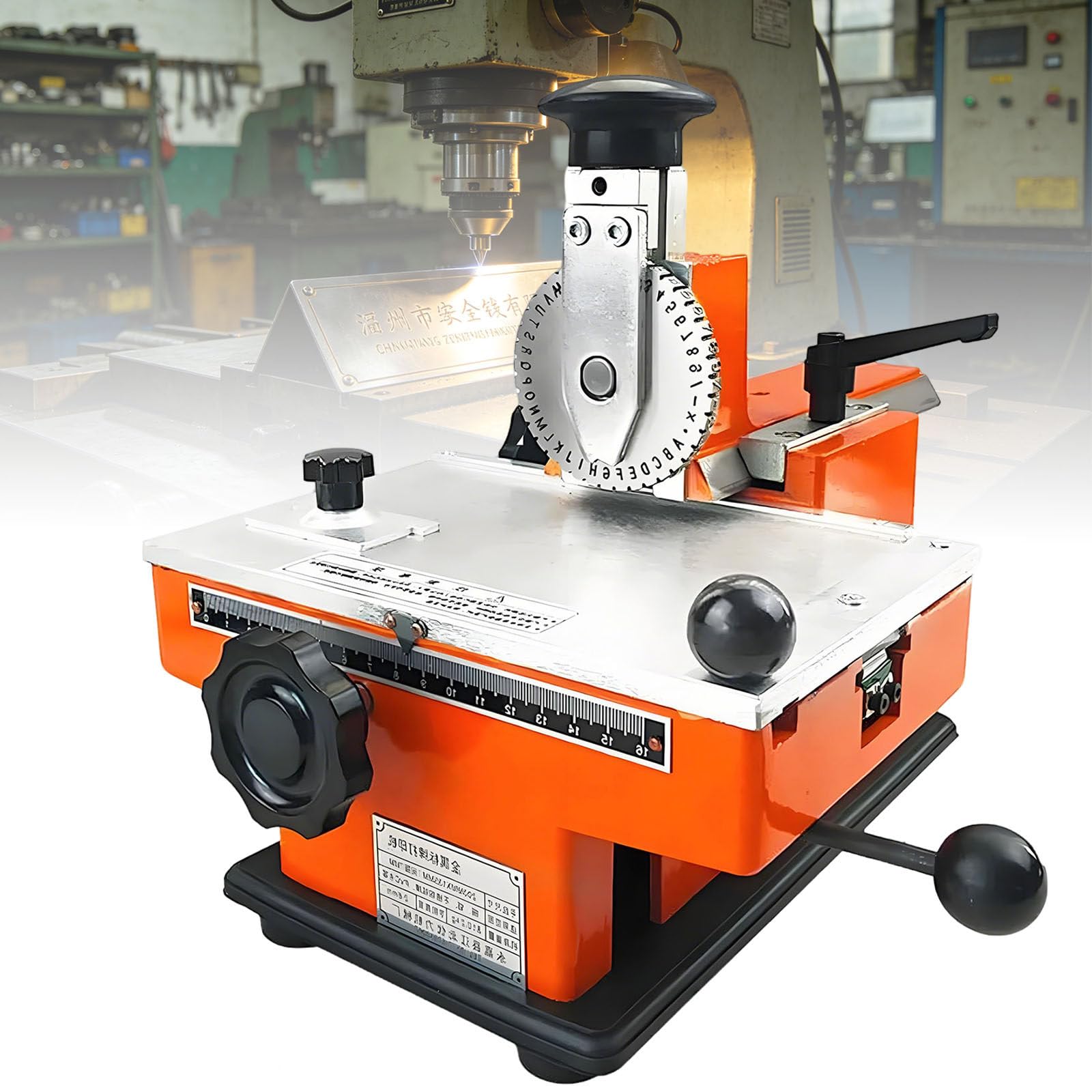 Ymnogjie Embosser Marking Tool,Manual Stamping Printer Machine for Metal,Versatile Character Wheels for Embossing Nameplates,Dog Tags,Wooden,Plastic,Pvc Card 2.5mm
